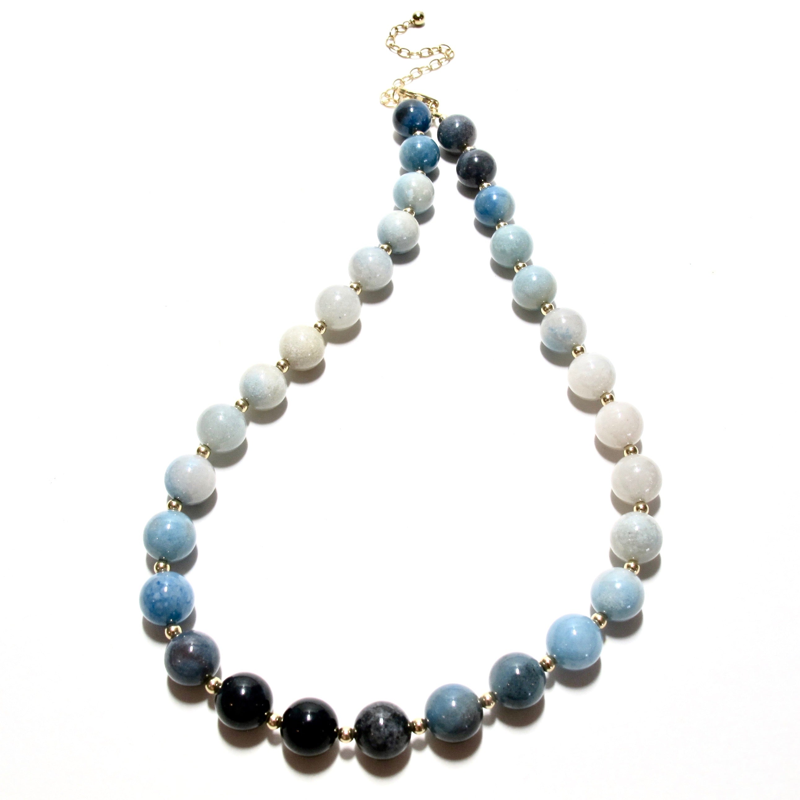 Ombre Trolleite Bubblegum & Gold Beads Necklace (2 Sizes)