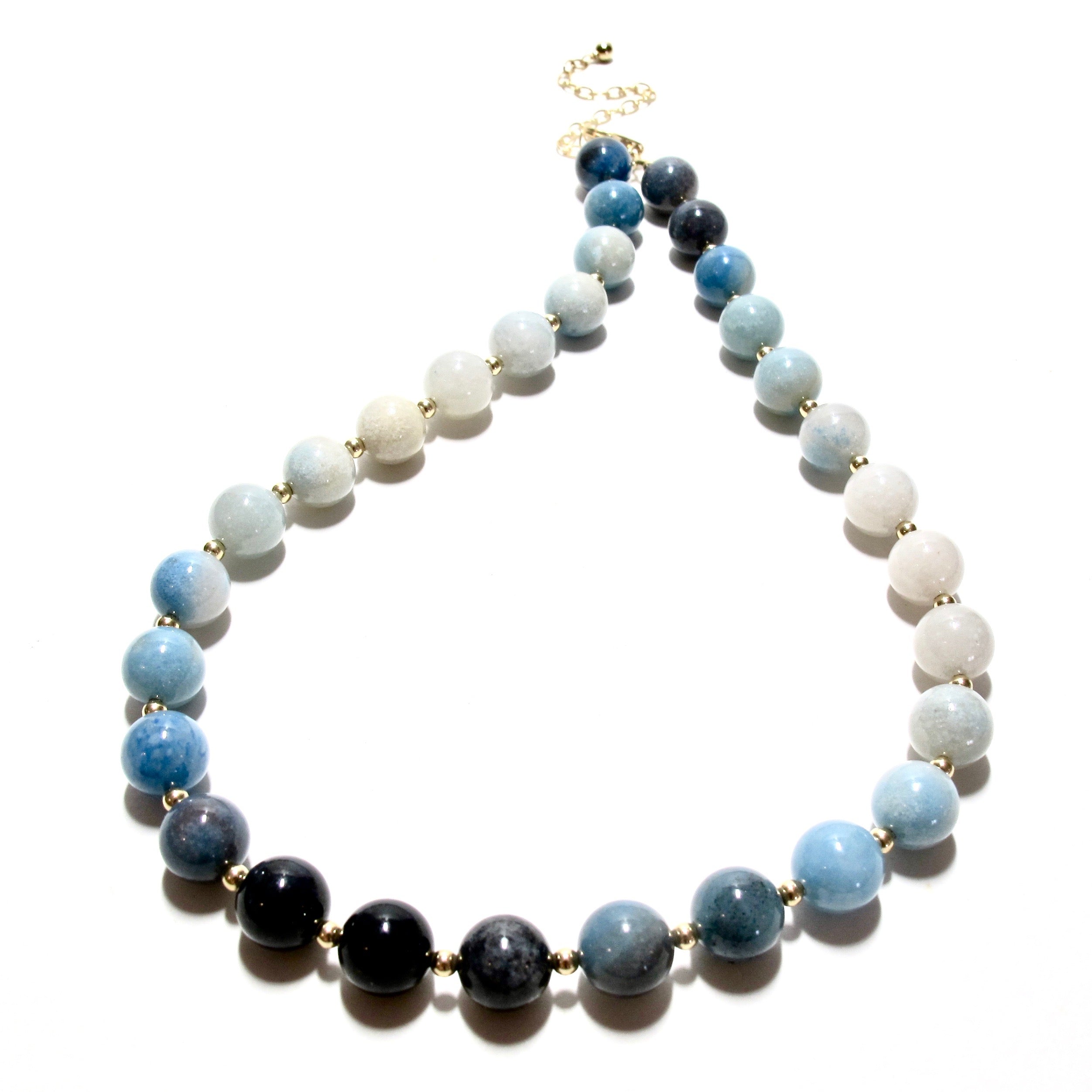 Ombre Trolleite Bubblegum and Gold Bead Necklace
