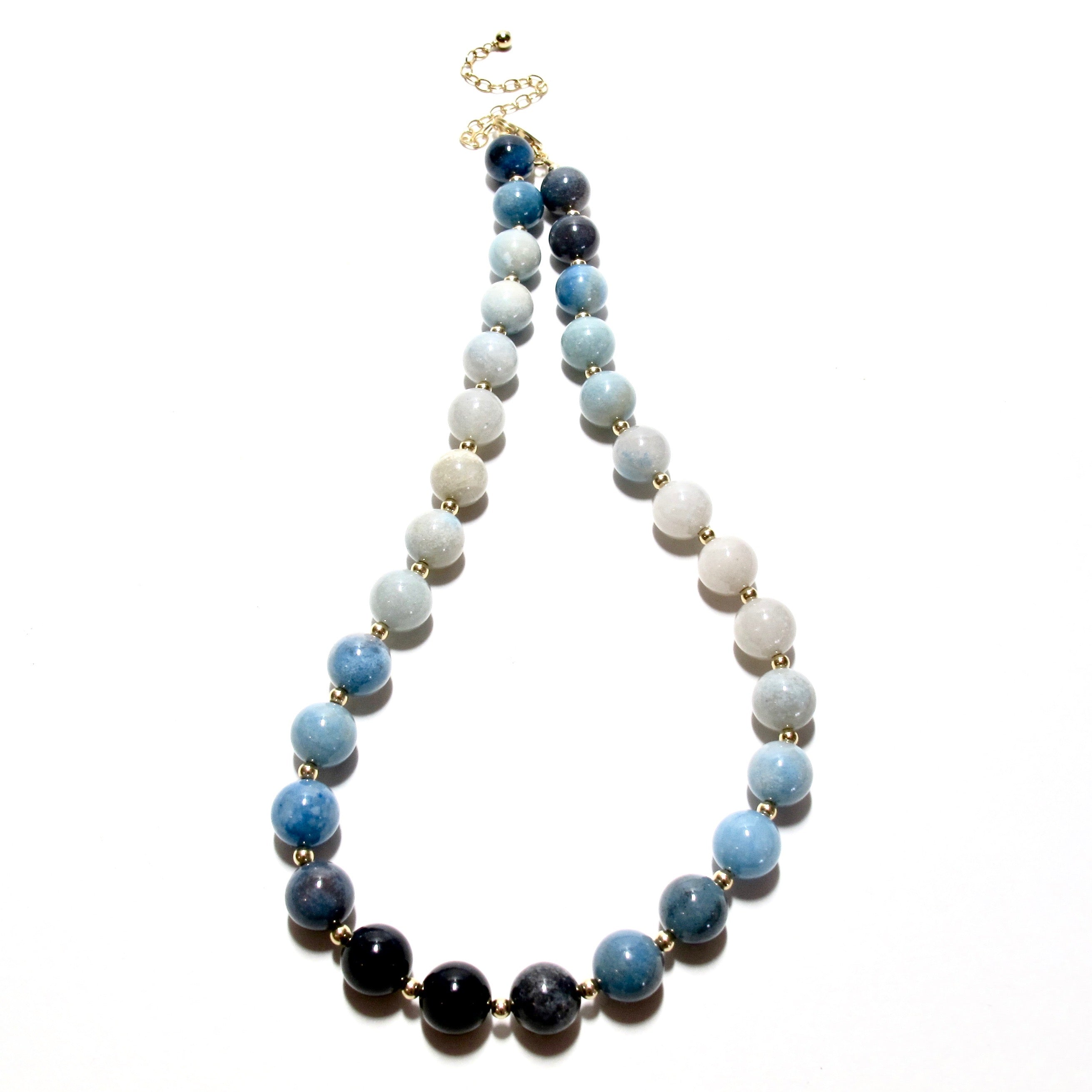Ombre Trolleite Bubblegum and Gold Bead Necklace