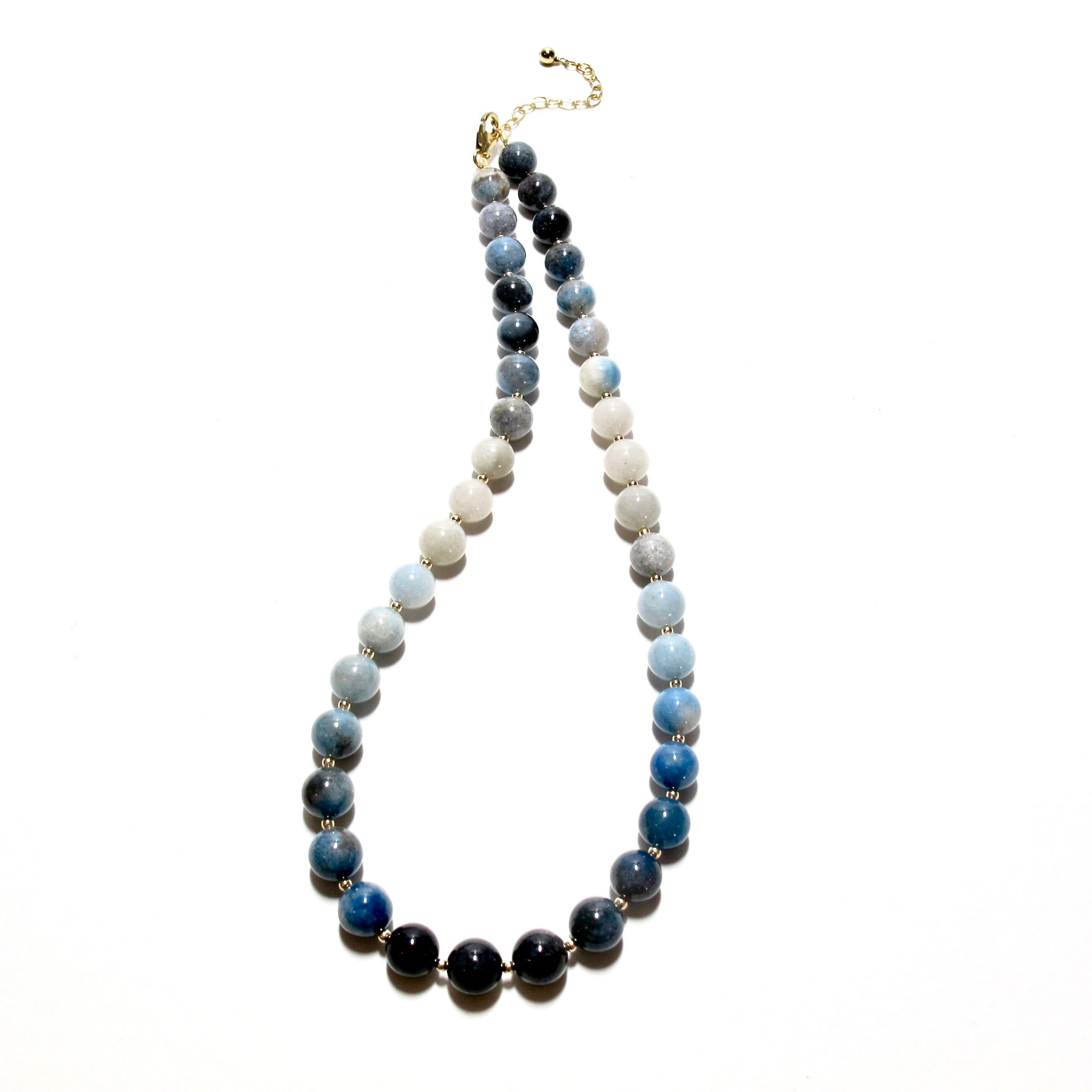 Ombre Trolleite Bubblegum and Gold Bead Necklace
