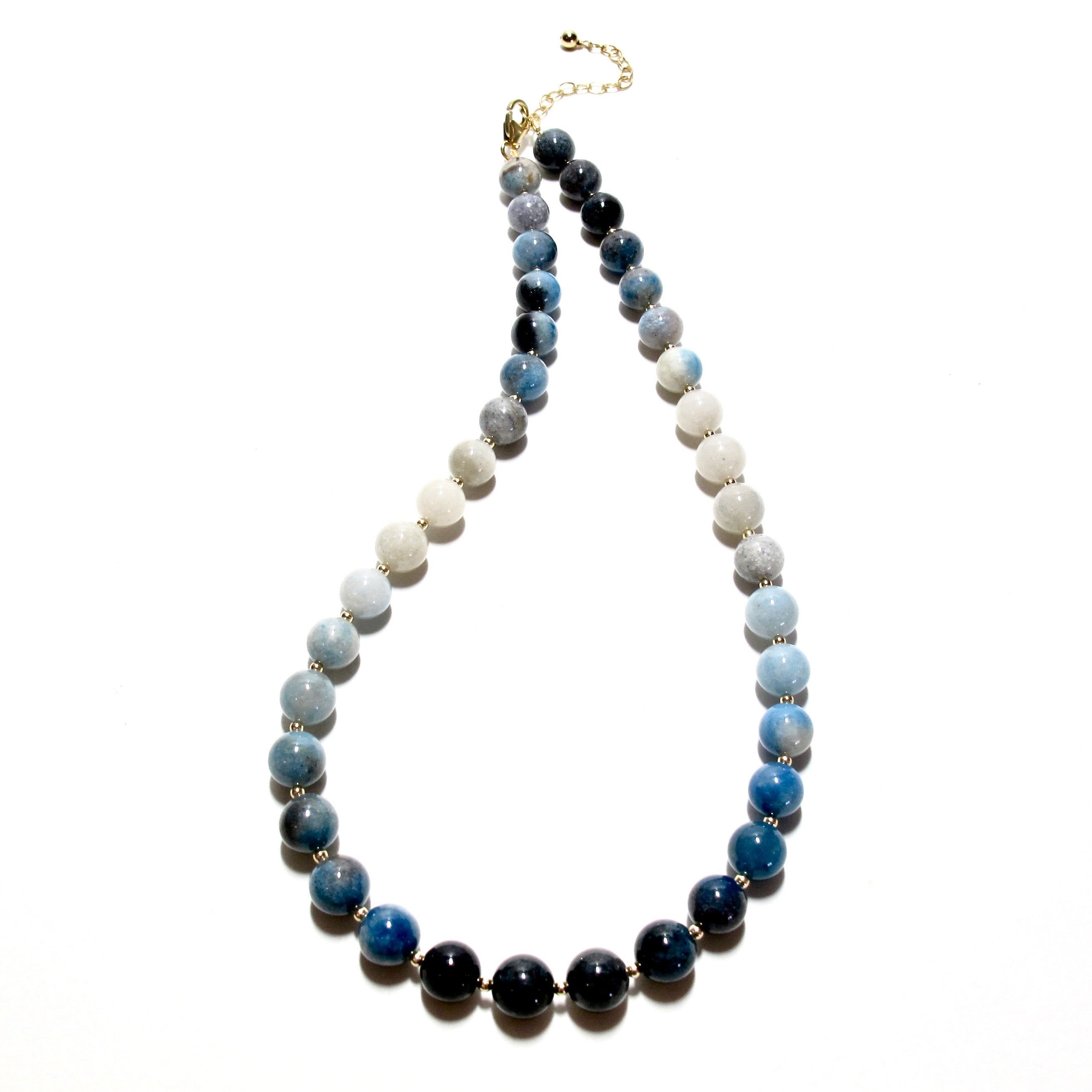 Ombre Trolleite Bubblegum & Gold Beads Necklace (2 Sizes)