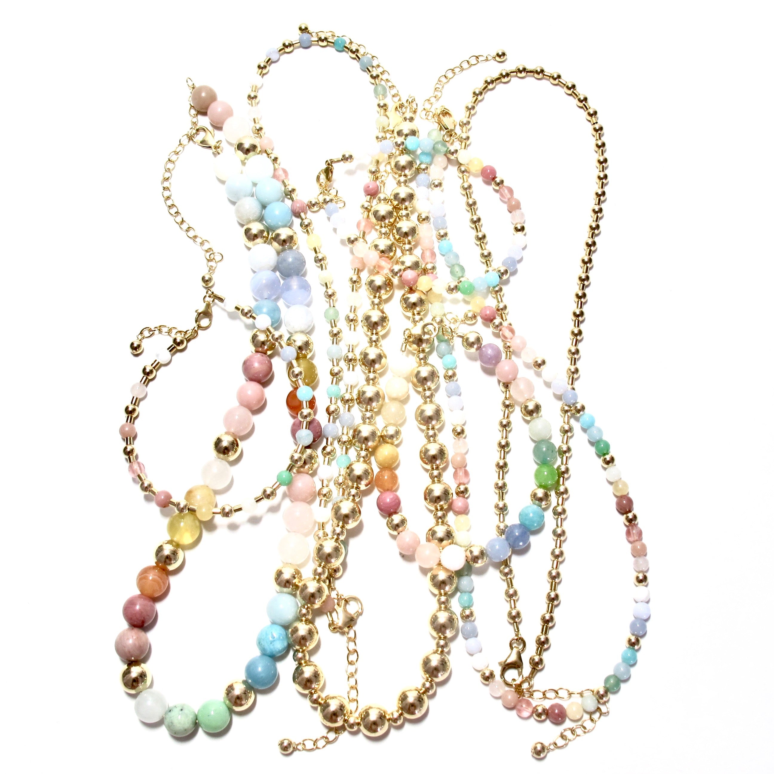 sorbet bead & tube necklace