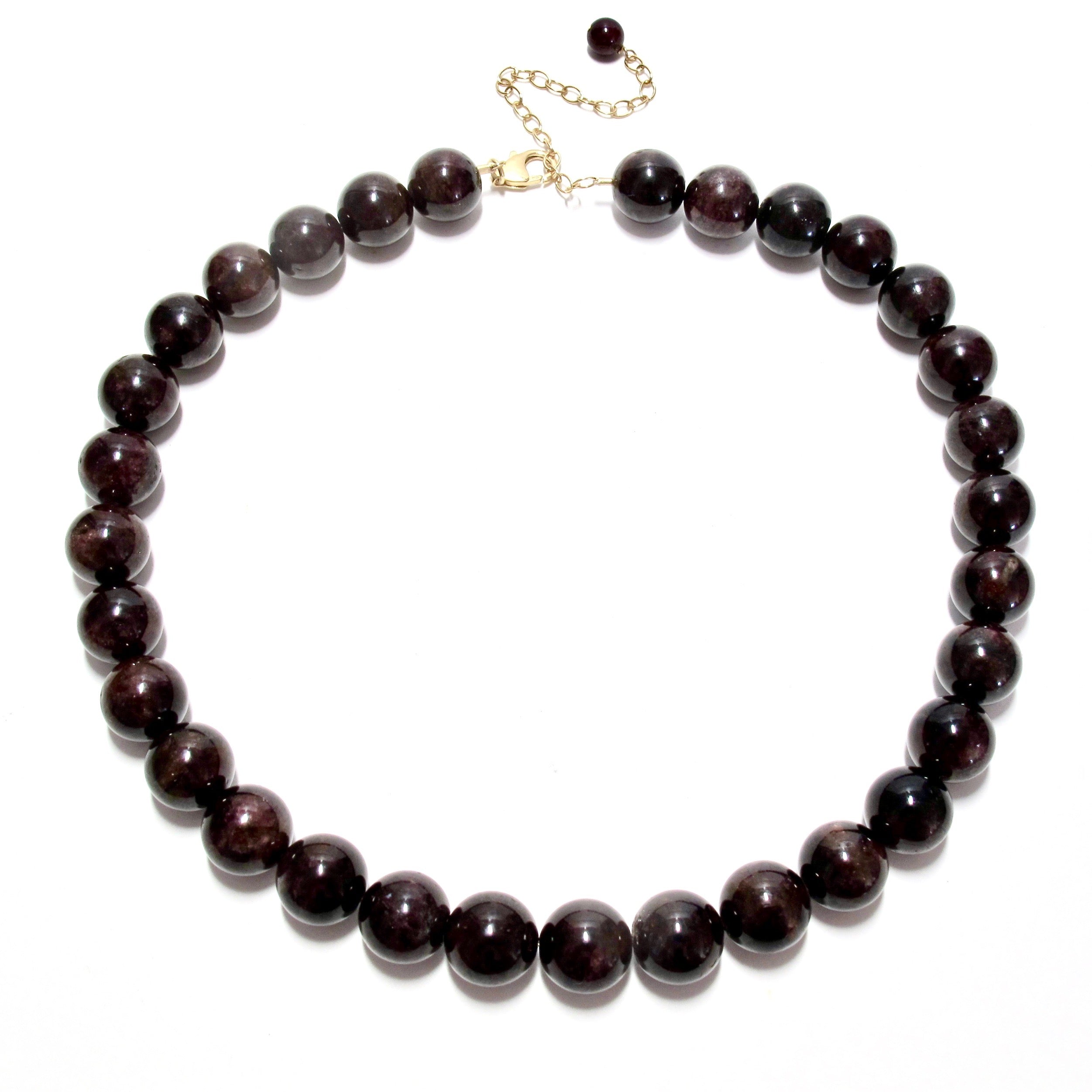 Mega chunky garnet bubblegum necklace
