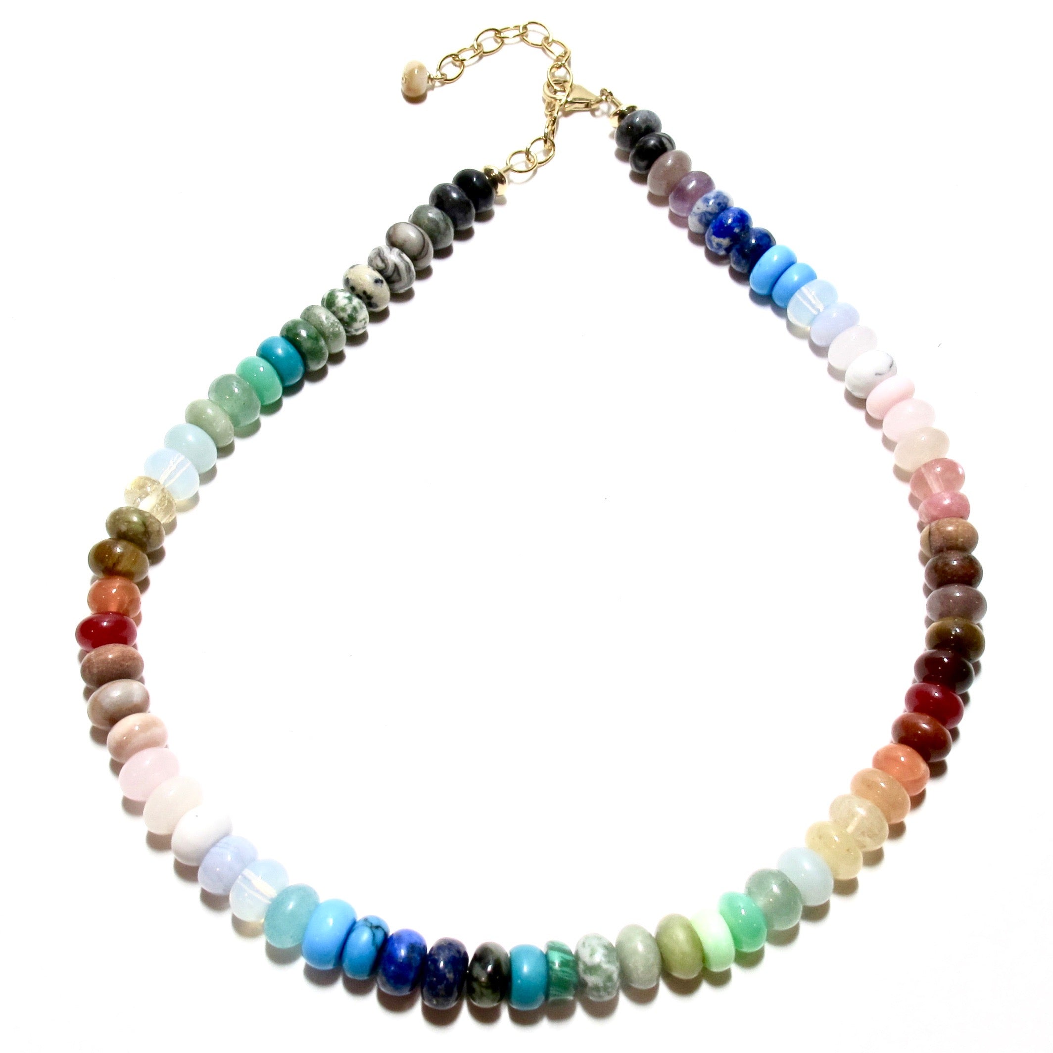 Happy Necklace Mixed Gemstones