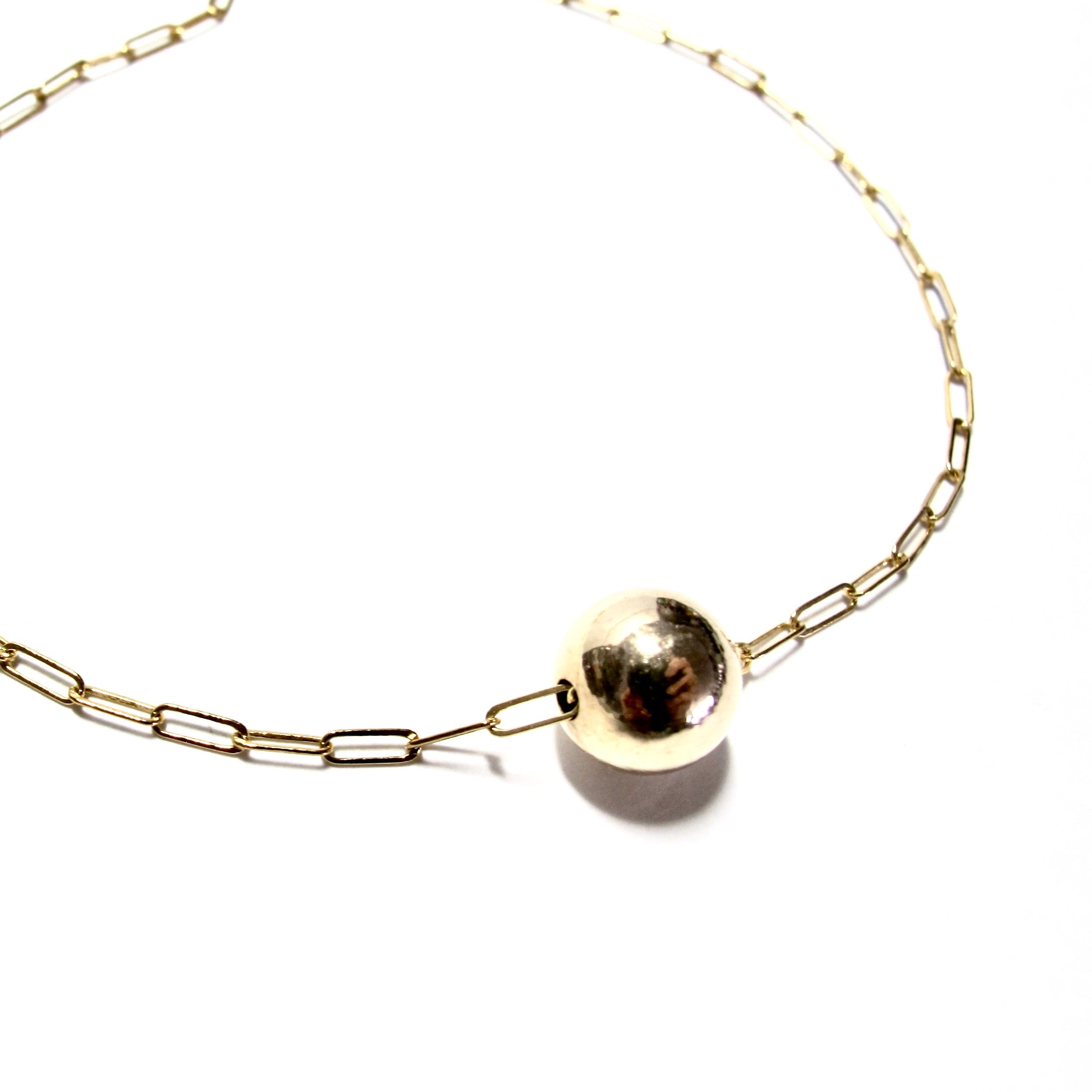 Single Gold Bead Necklace