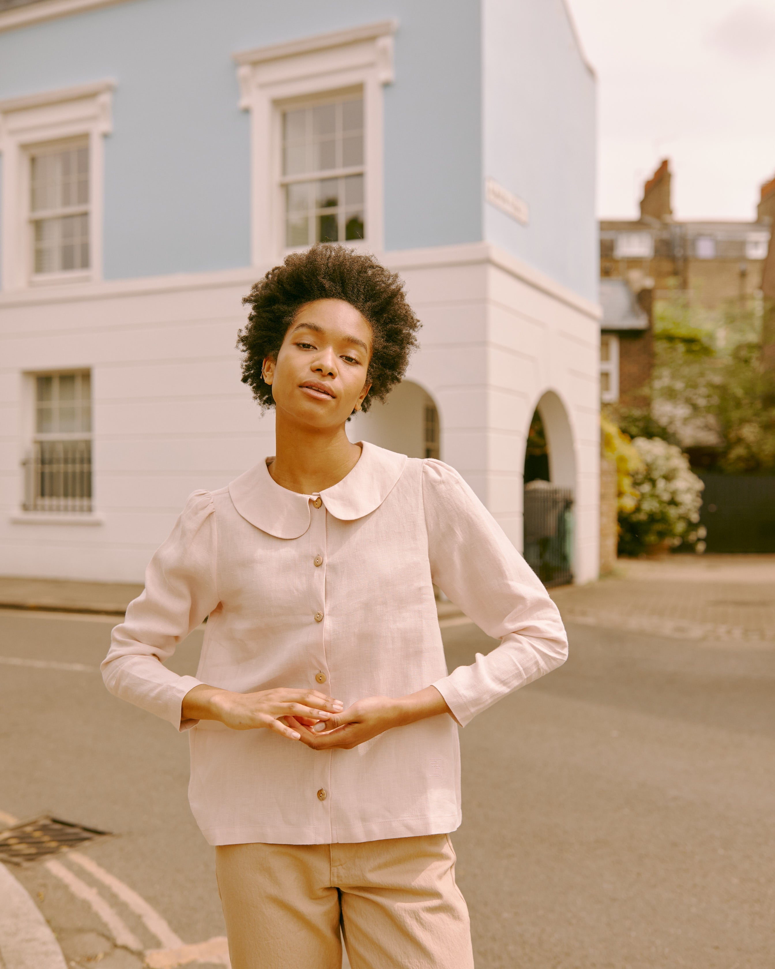 Claudine Linen Blouse - Primrose