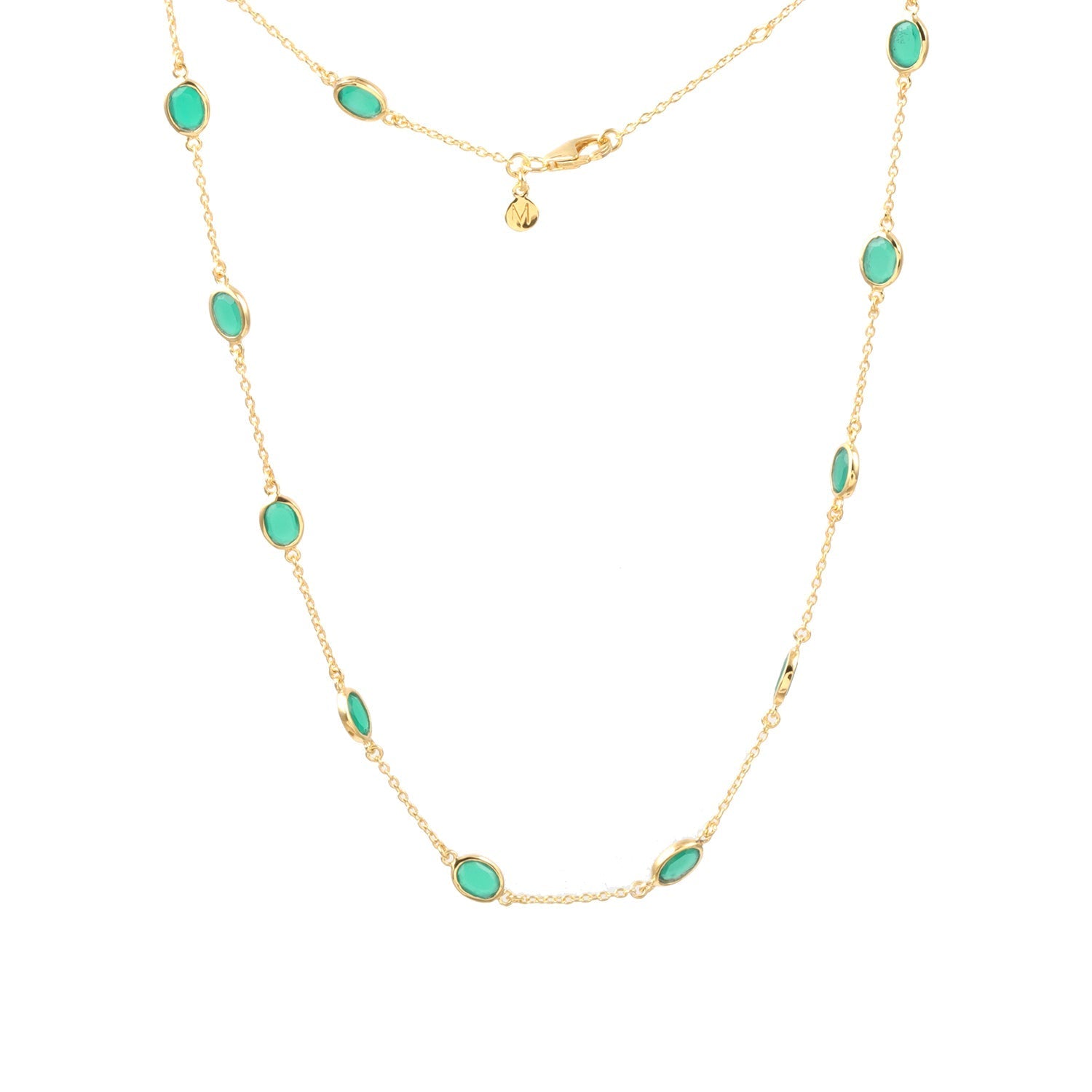 Marilyn Necklace in Gold with Green Onyx