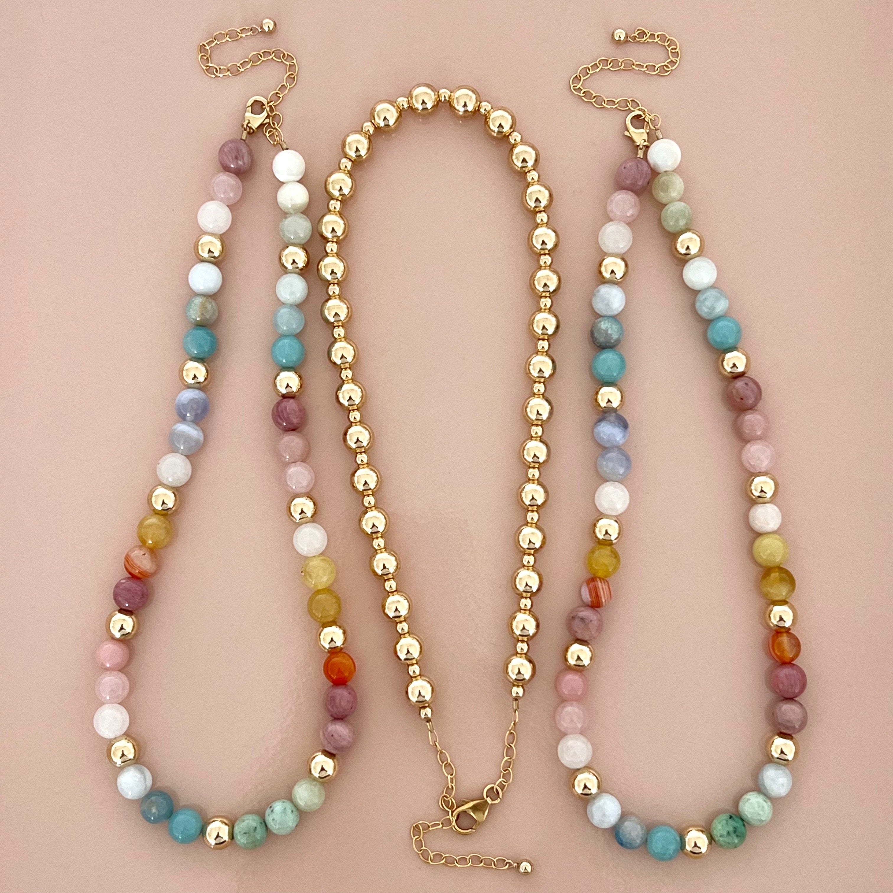 sorbet & gold bubblegum necklace