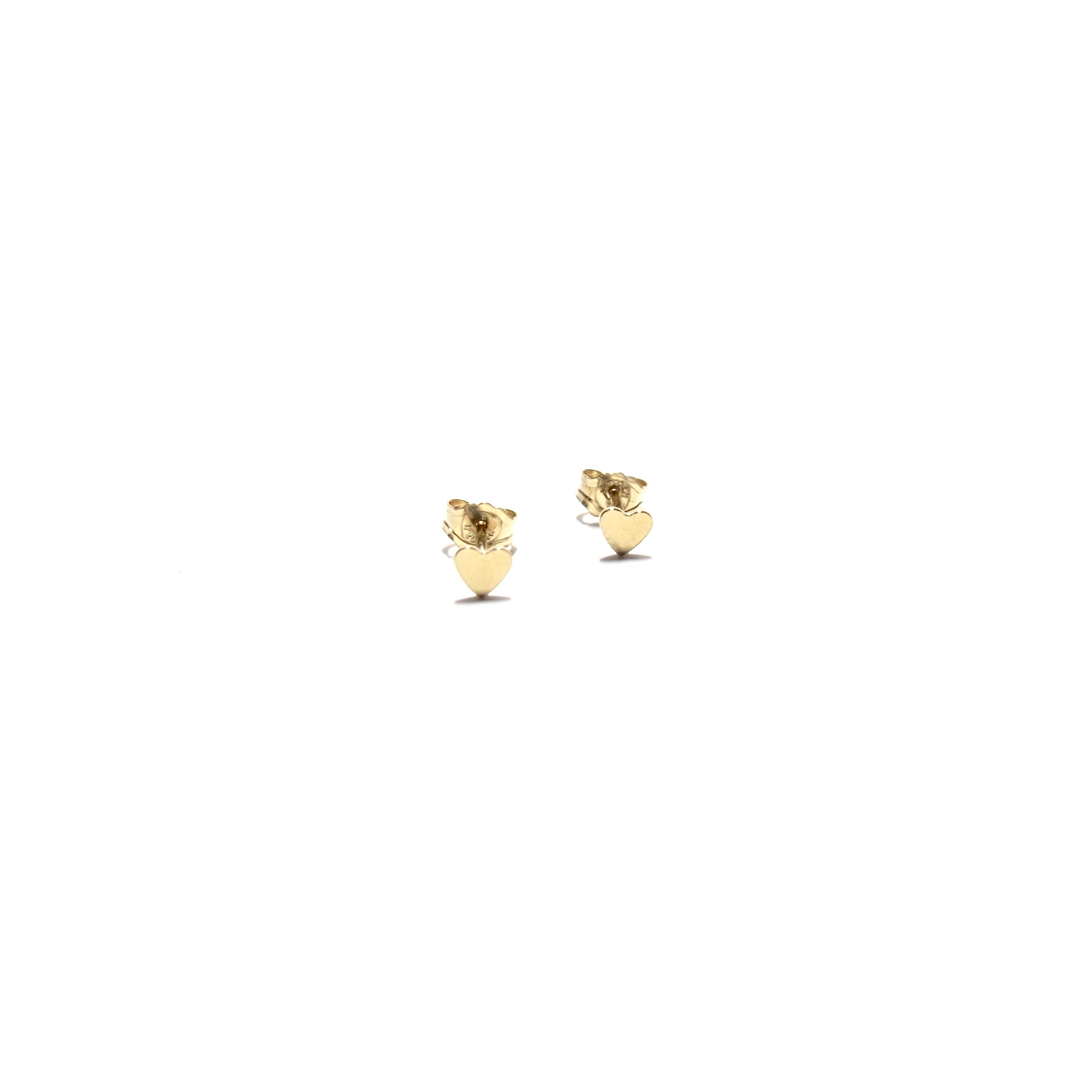 tiny heart studs