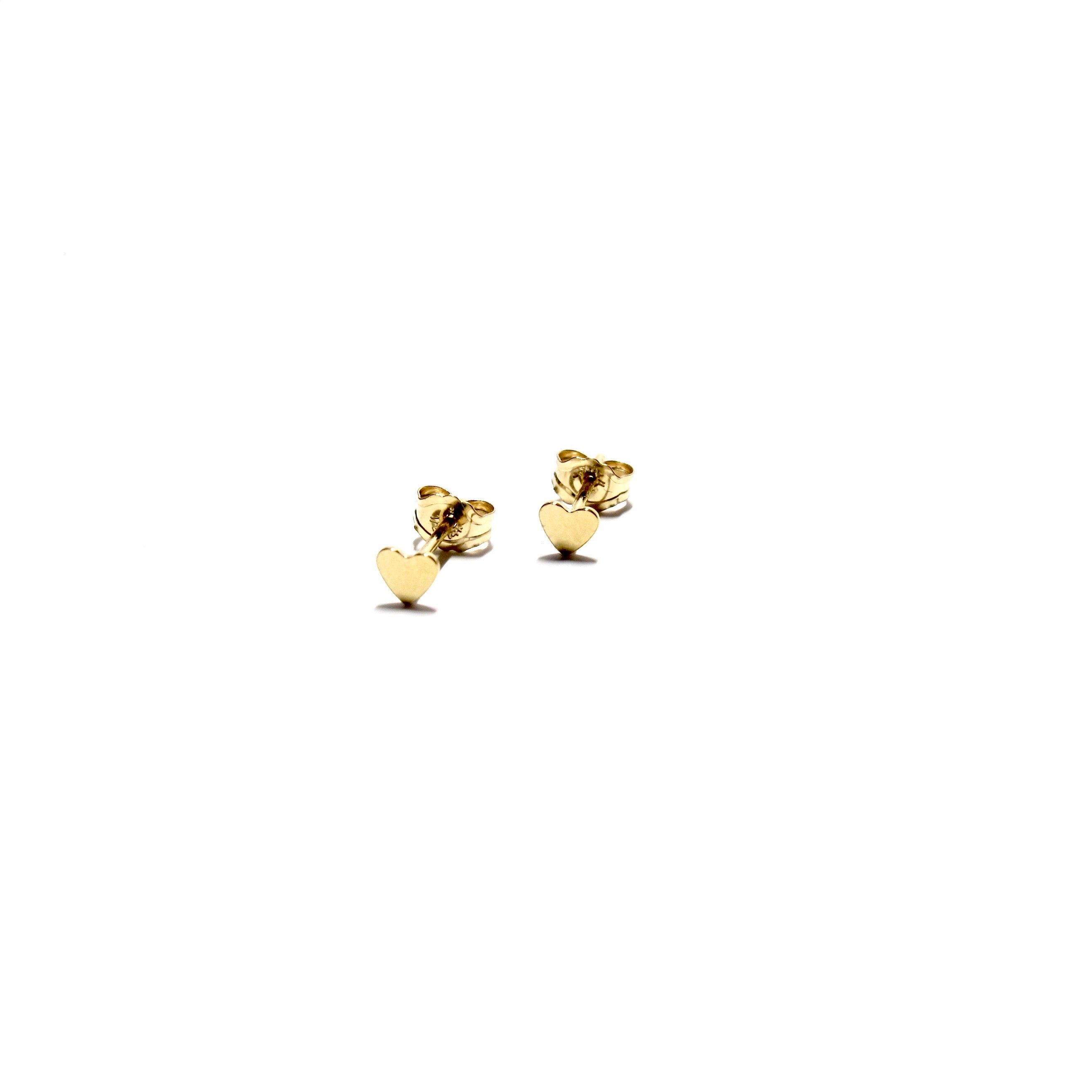 tiny heart studs