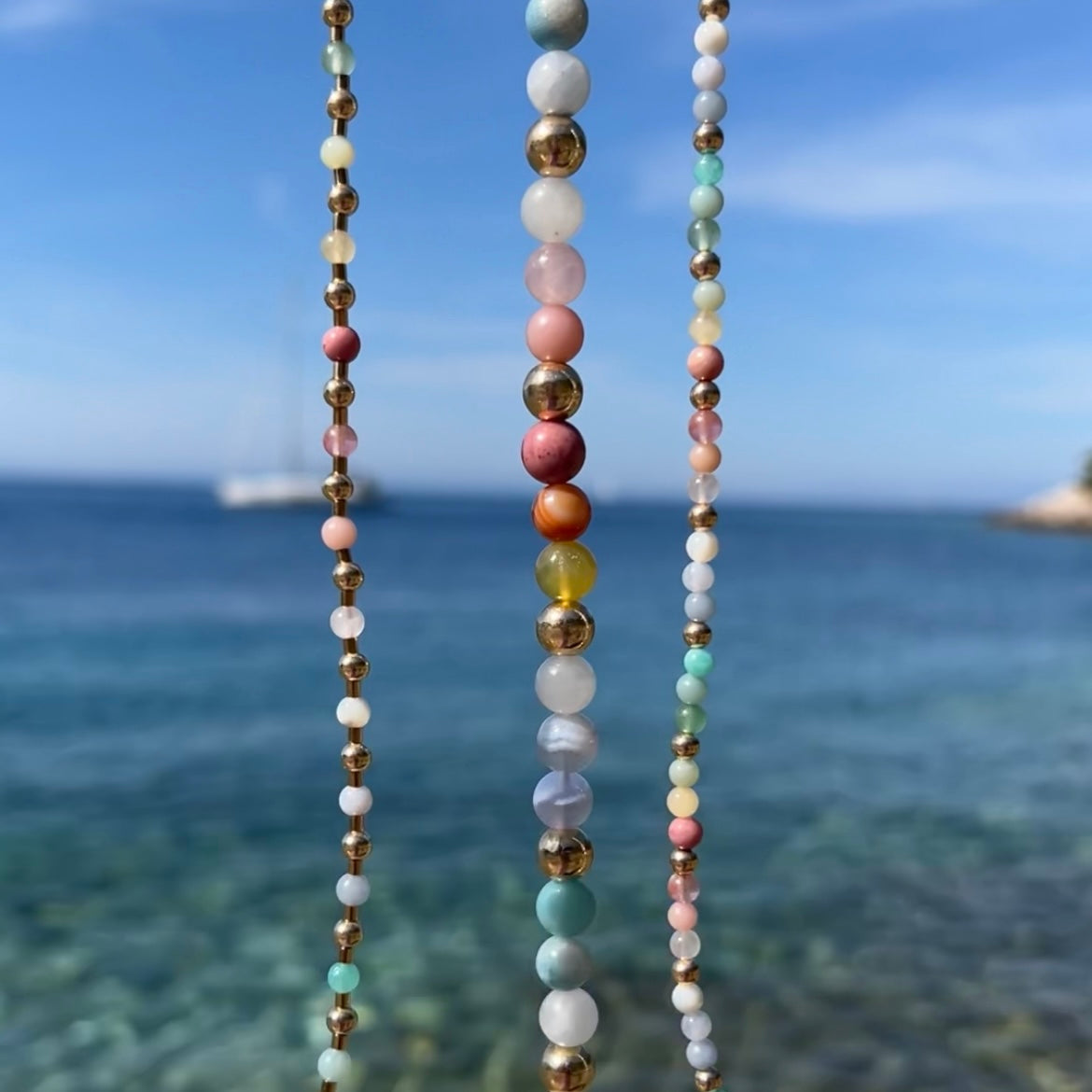 sorbet bead & tube necklace