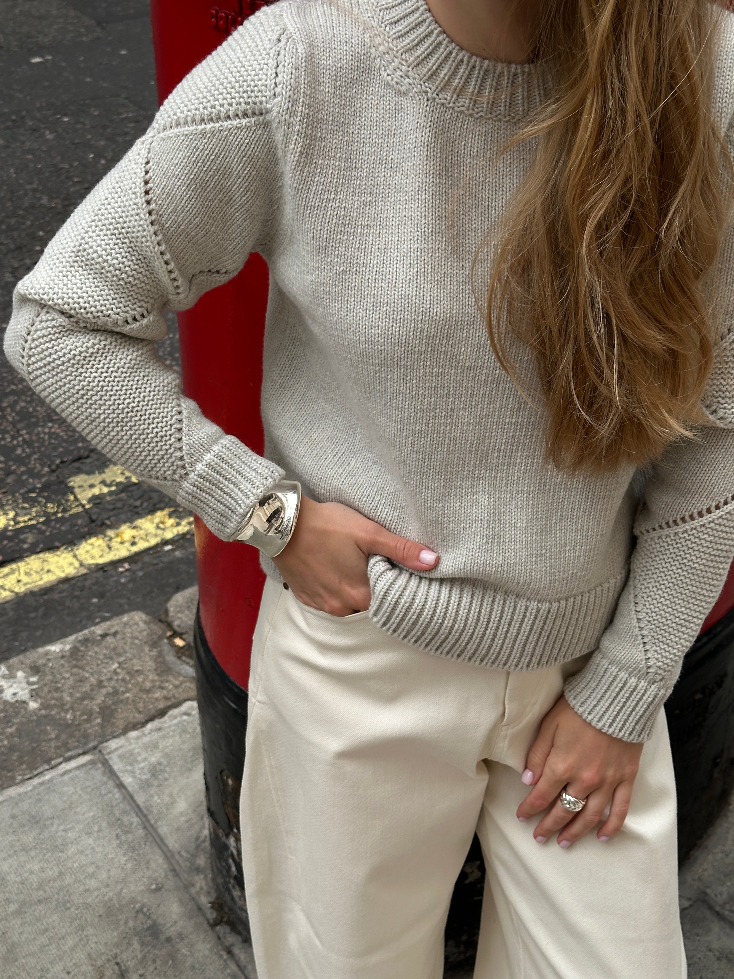 Harlequin Sweater - Silver Grey