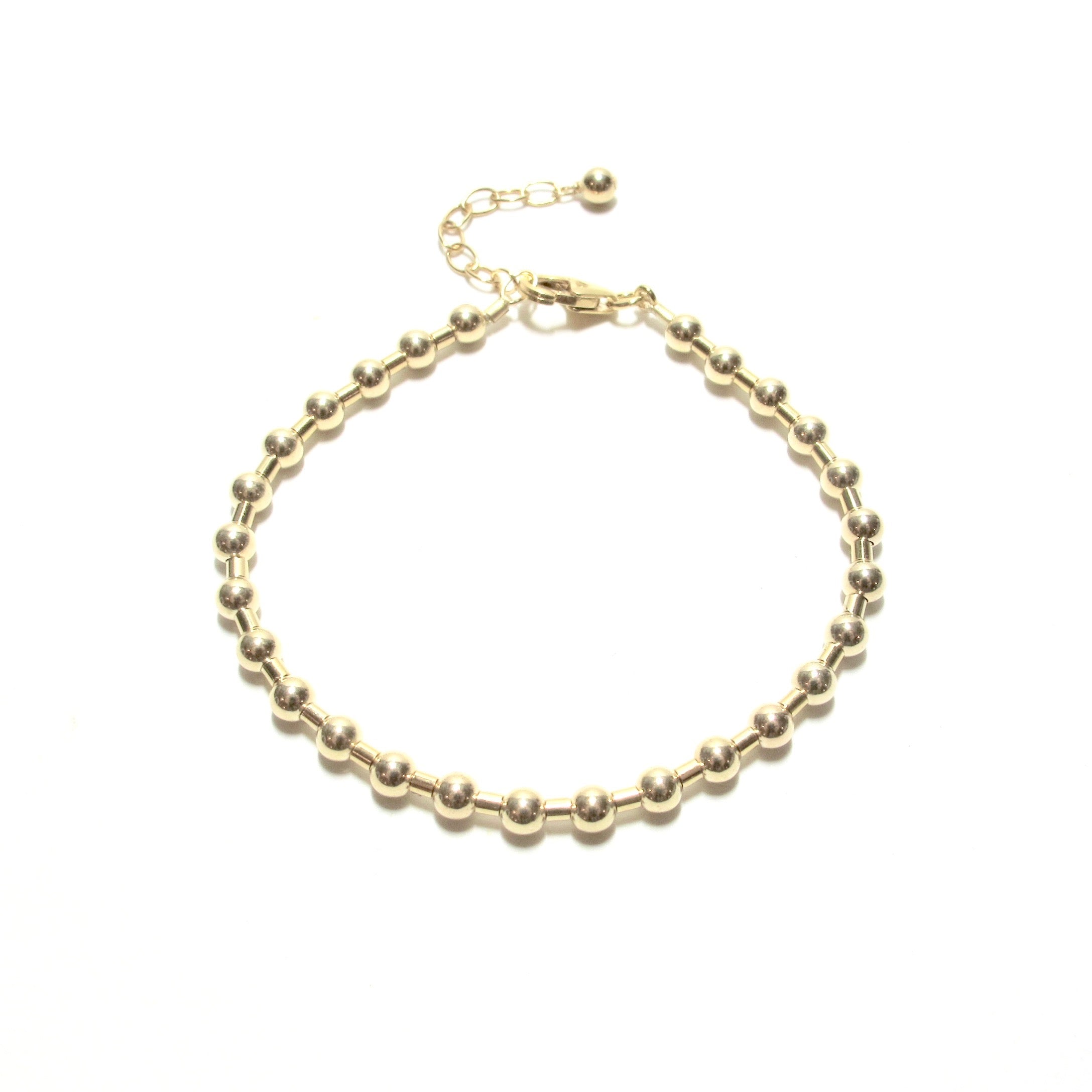 Gold Bead and Tube Bracelet