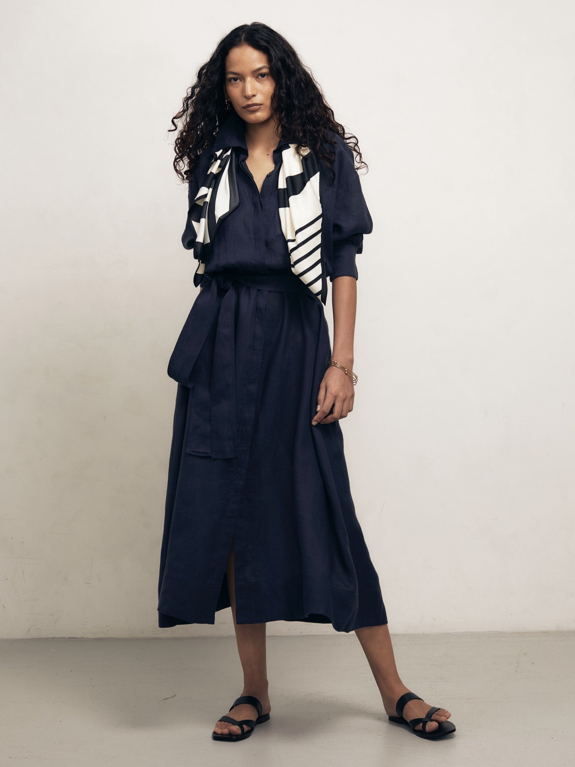 IRA - Midnight Linen Dress