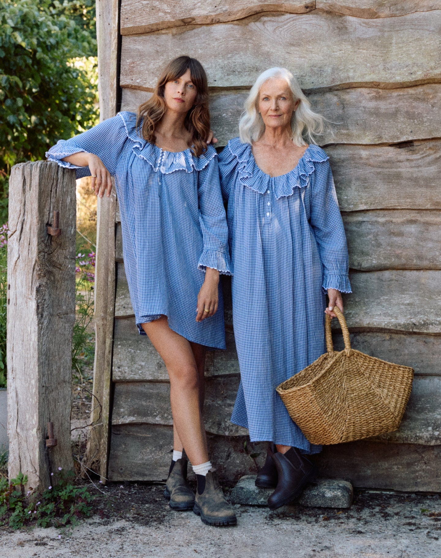 India - Navy Peony Gingham