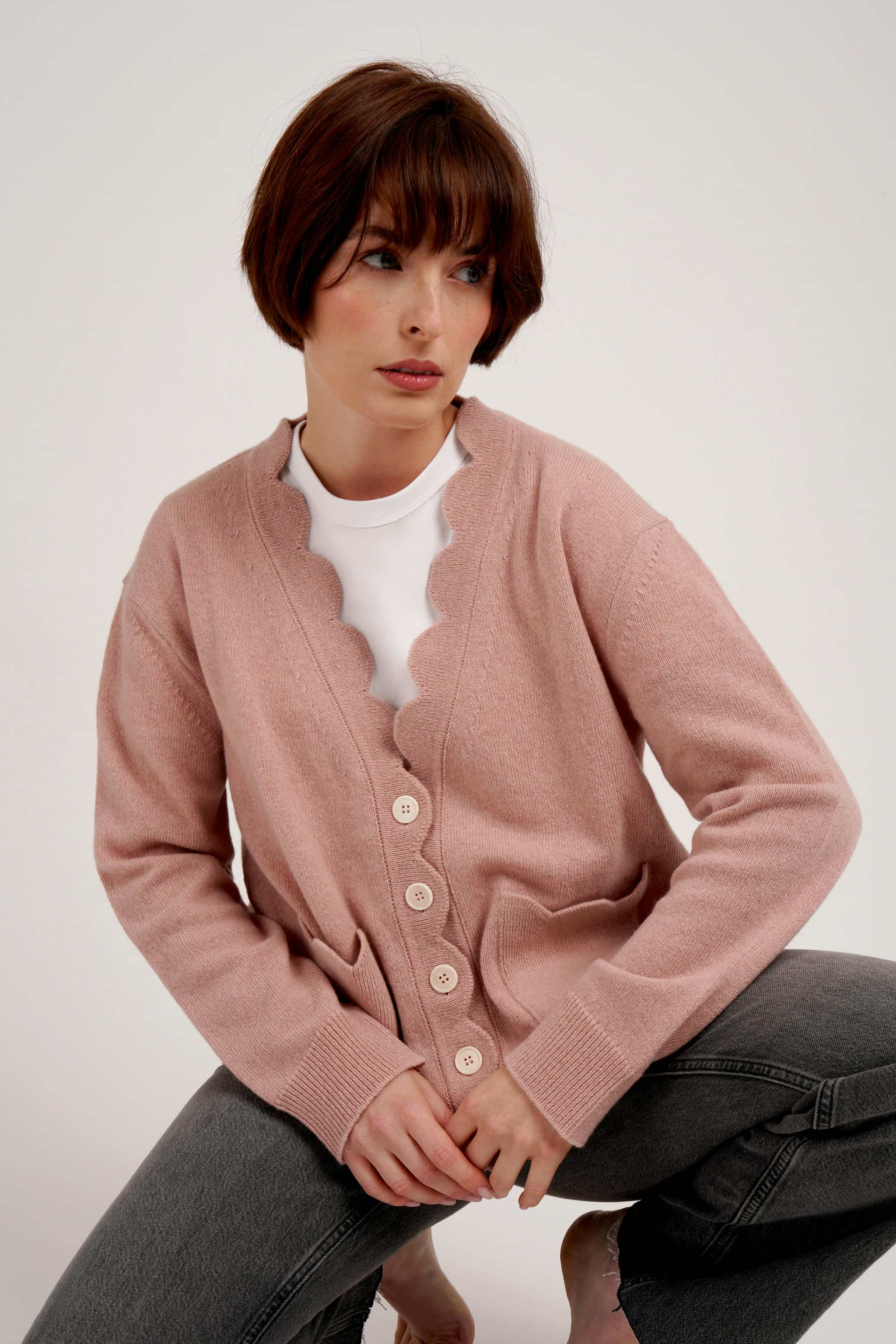 THE JAKOB HEIRLOOM CARDIGAN: DUSTY PINK