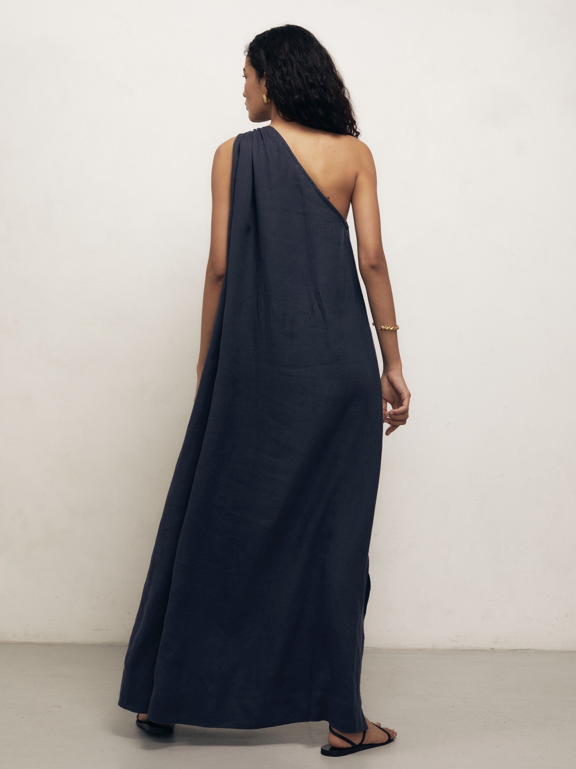 Joan - Midnight Linen Dress