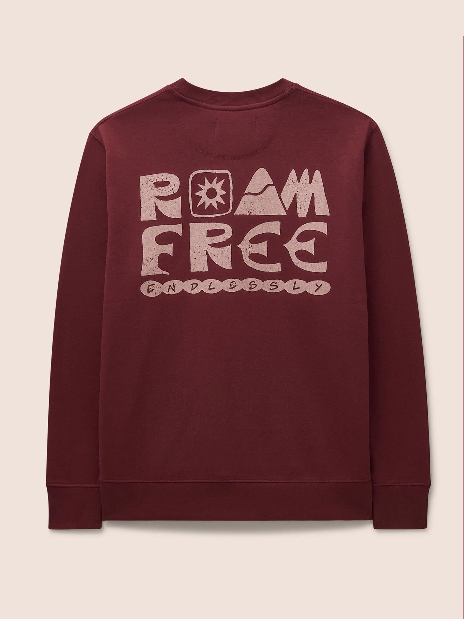 Milford Organic Cotton Roam Free Graphic Sweatshirt in Burgundy