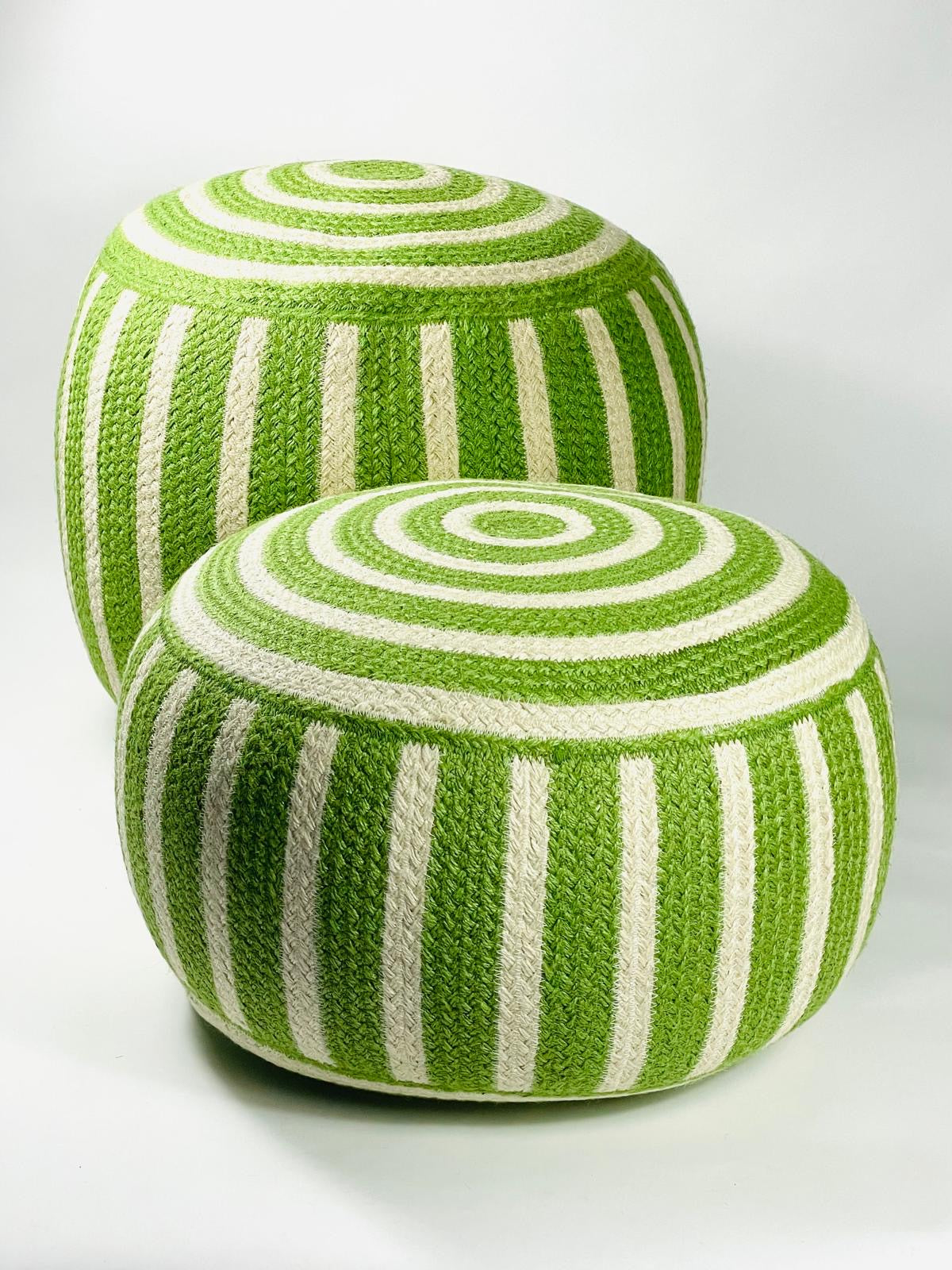 Jade Jute Pouffe Small
