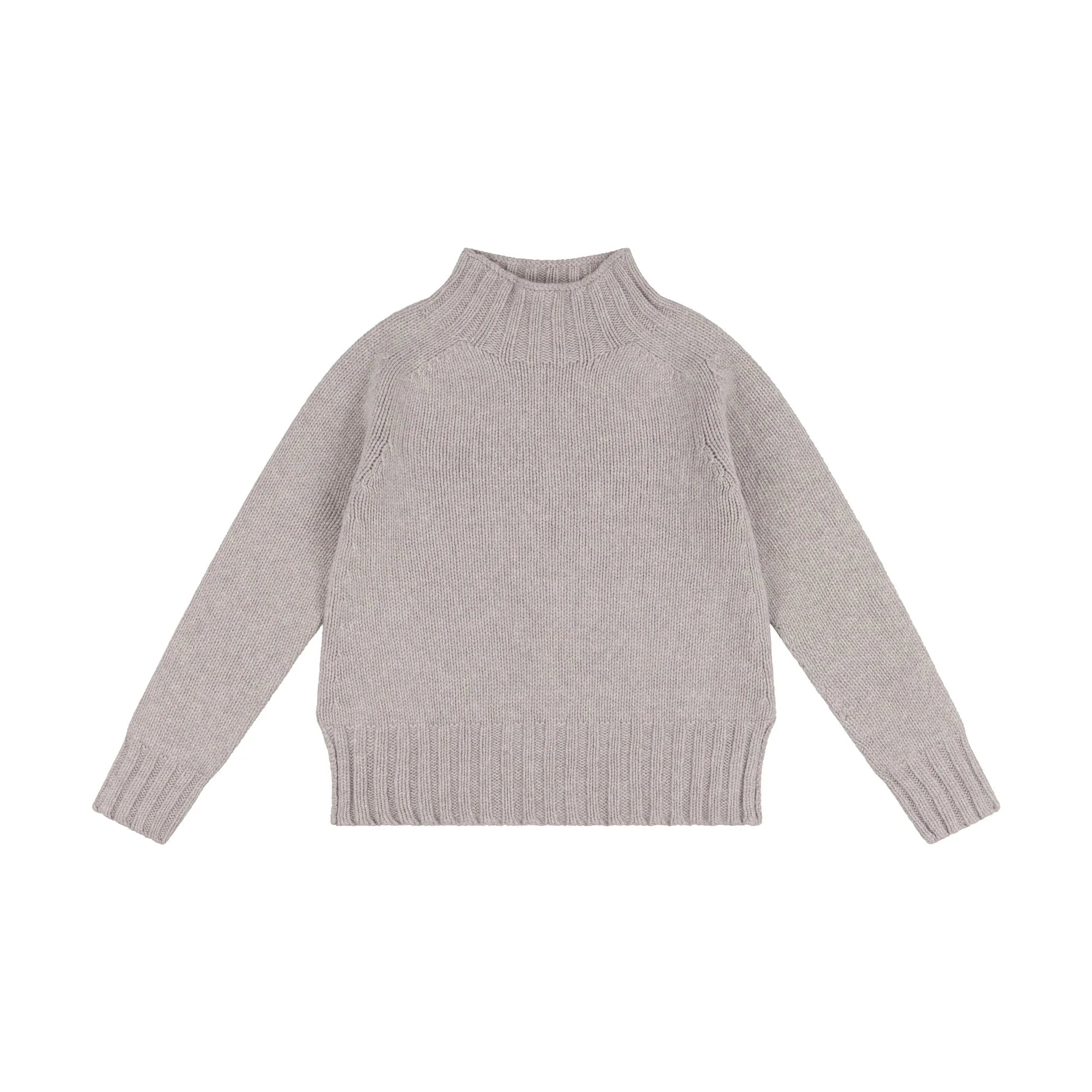 Chunky Swing Sweater With Split Hem in Drift