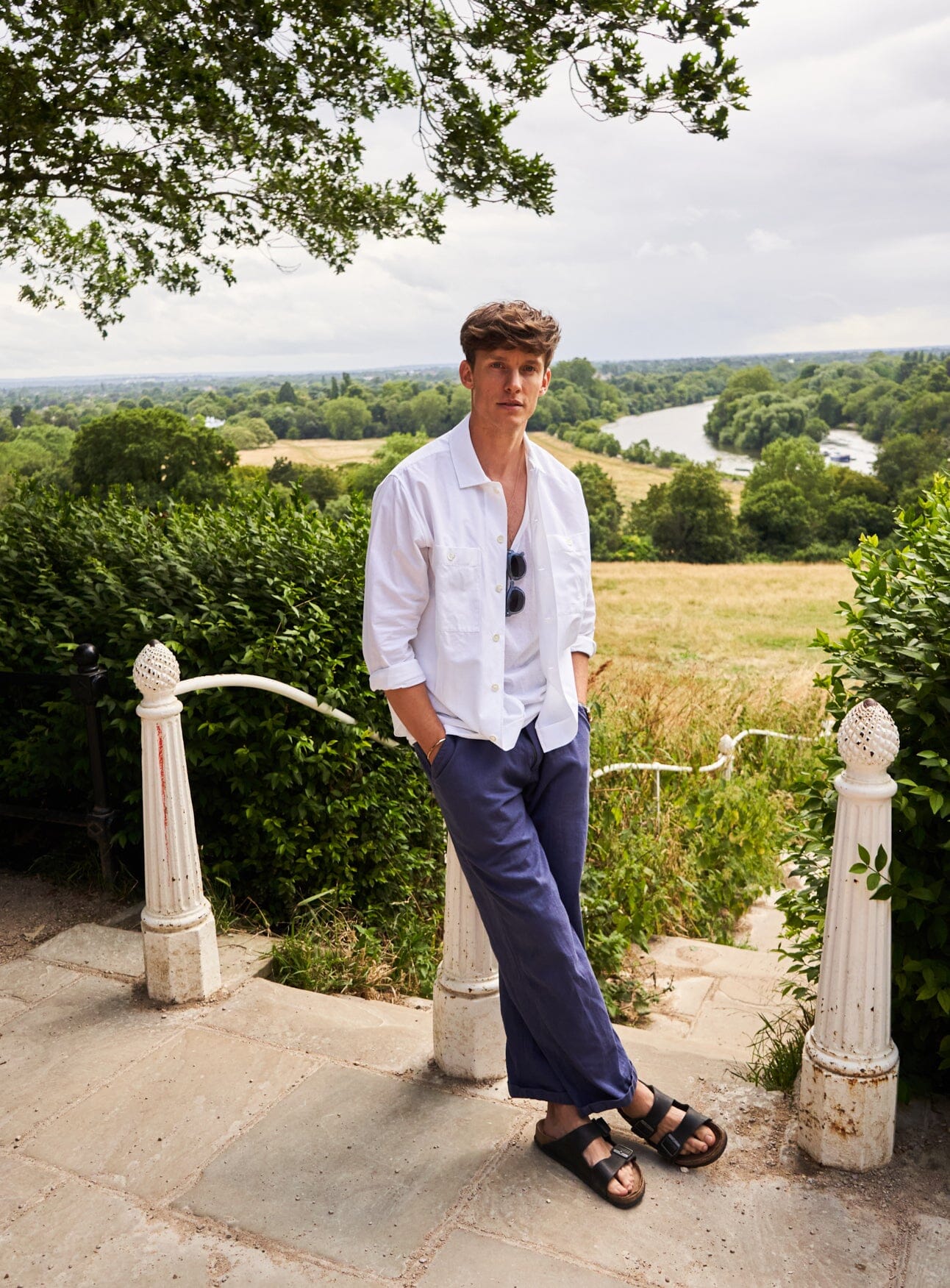 Recycled Italian White Double Pocket Shirt