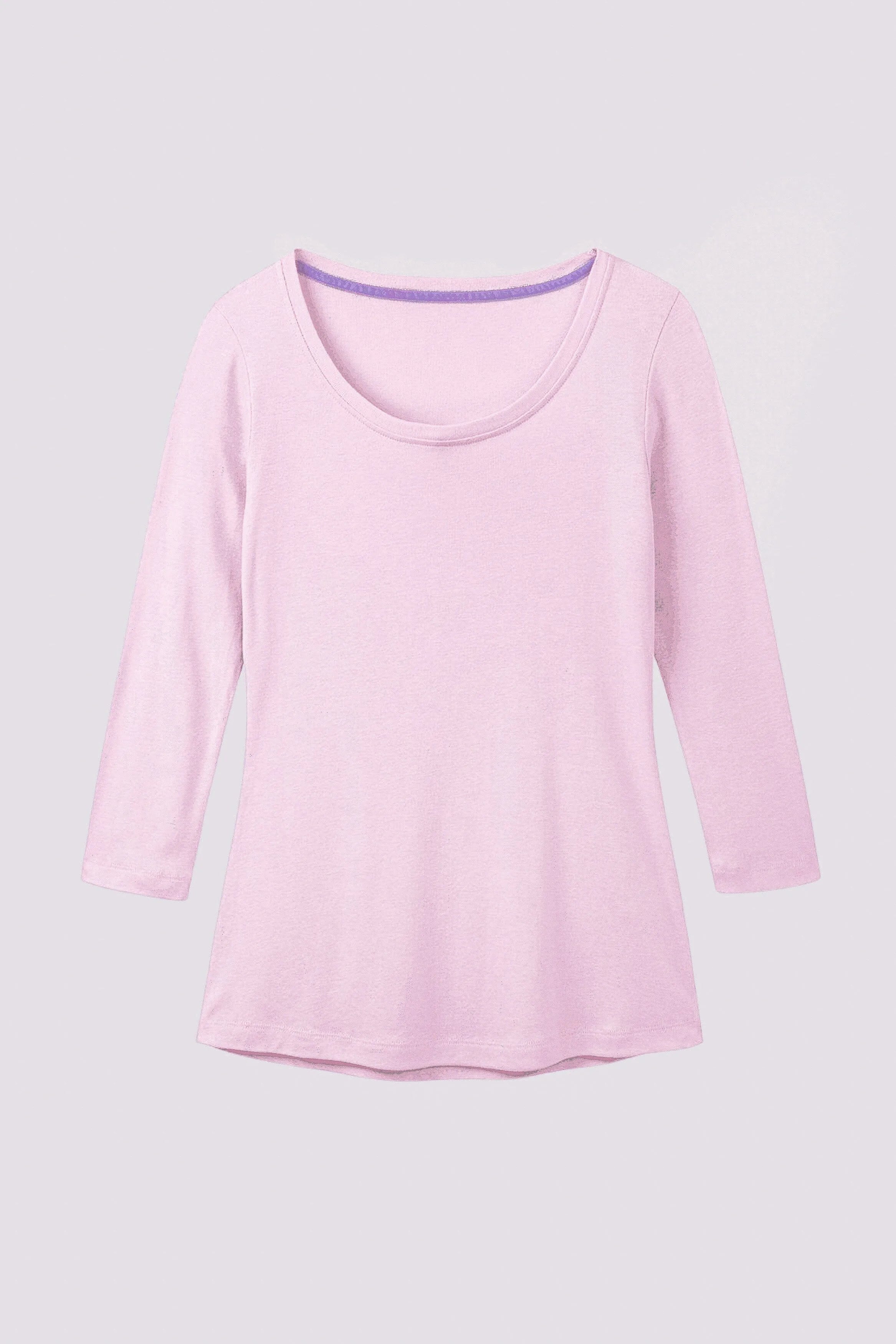 3/4 Sleeve Scoop Neck Cotton Modal Blend T-Shirt