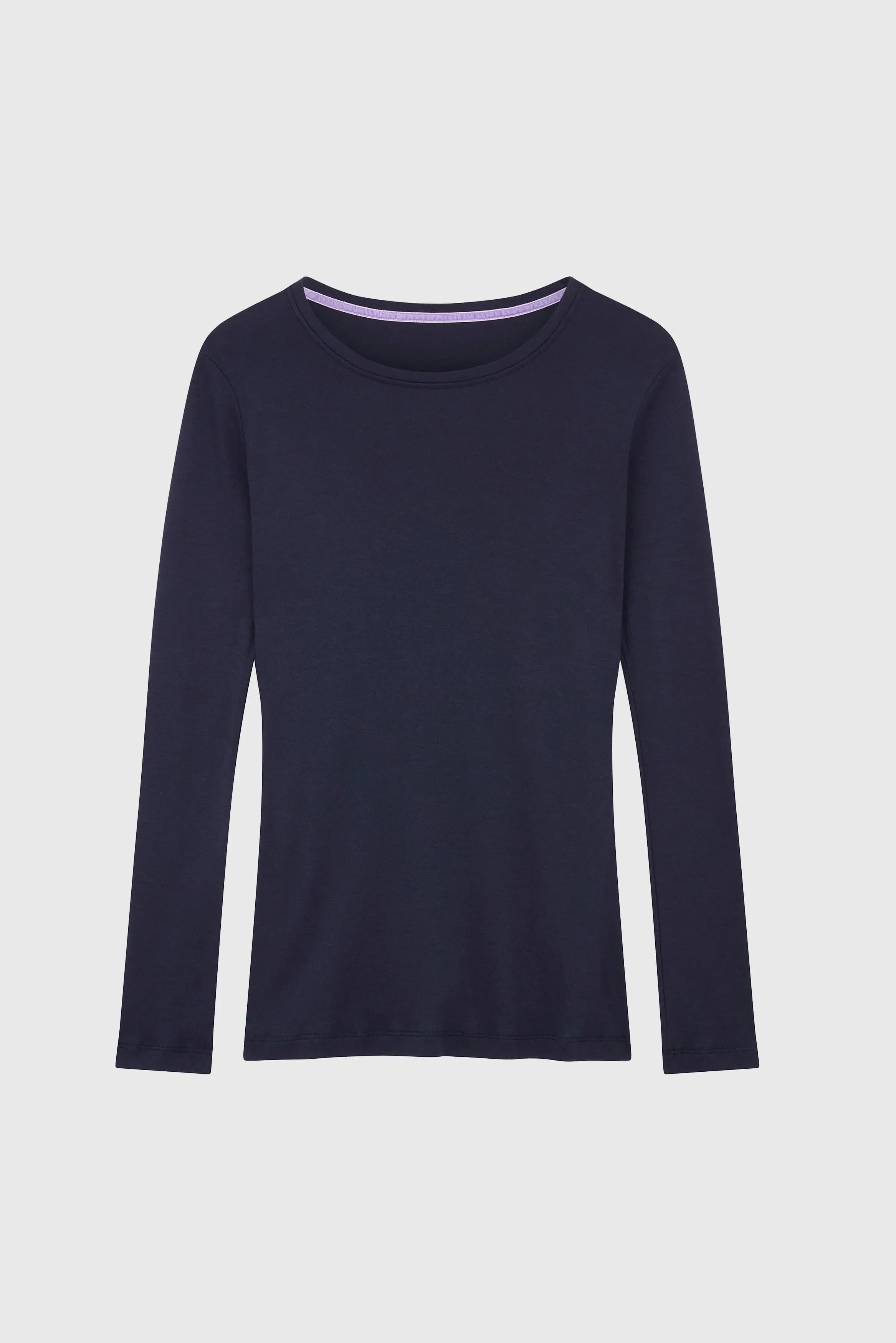 Long Sleeve Crew Neck Cotton Modal Blend T-Shirt