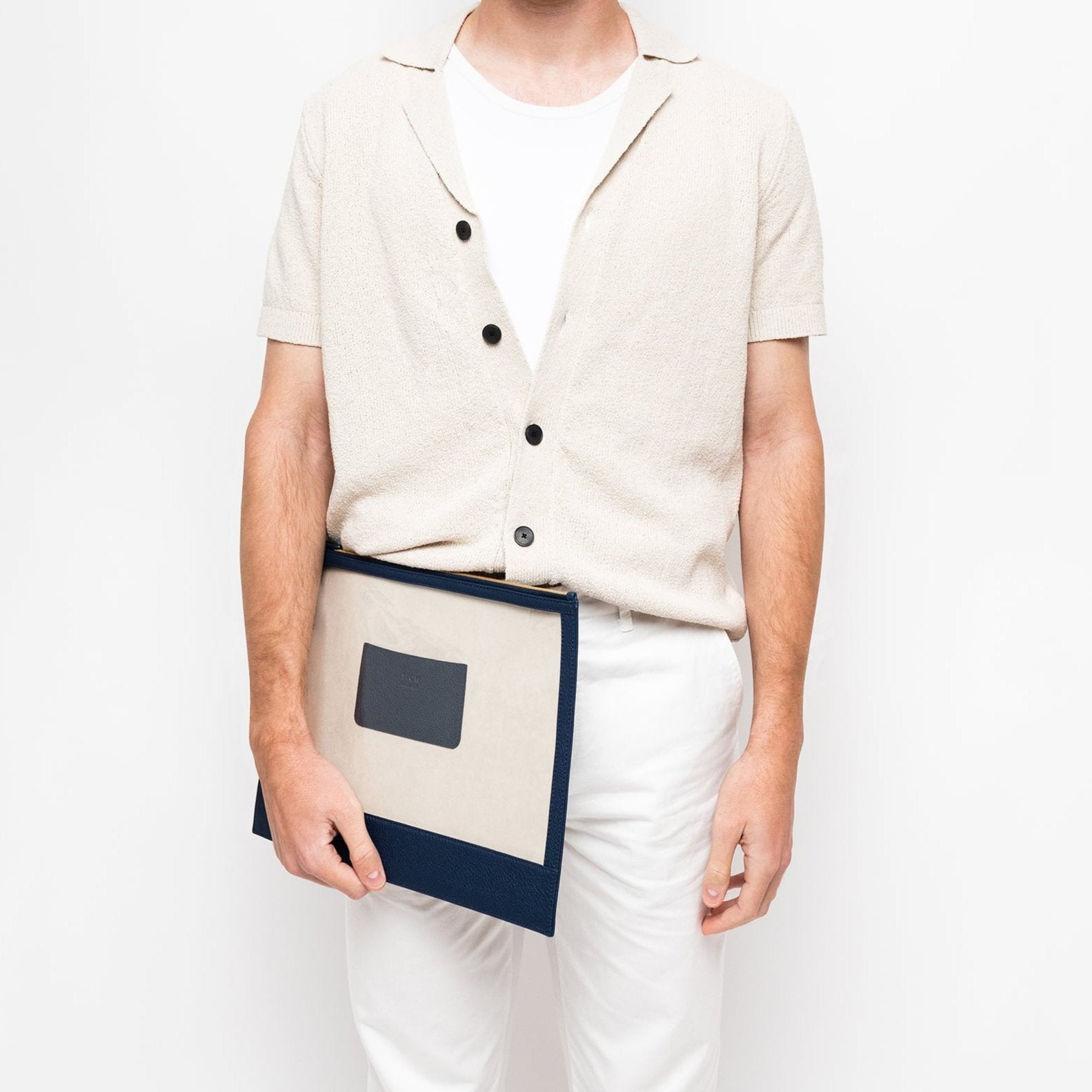 Seeview Folio - Navy Pebbled Leather and TPU