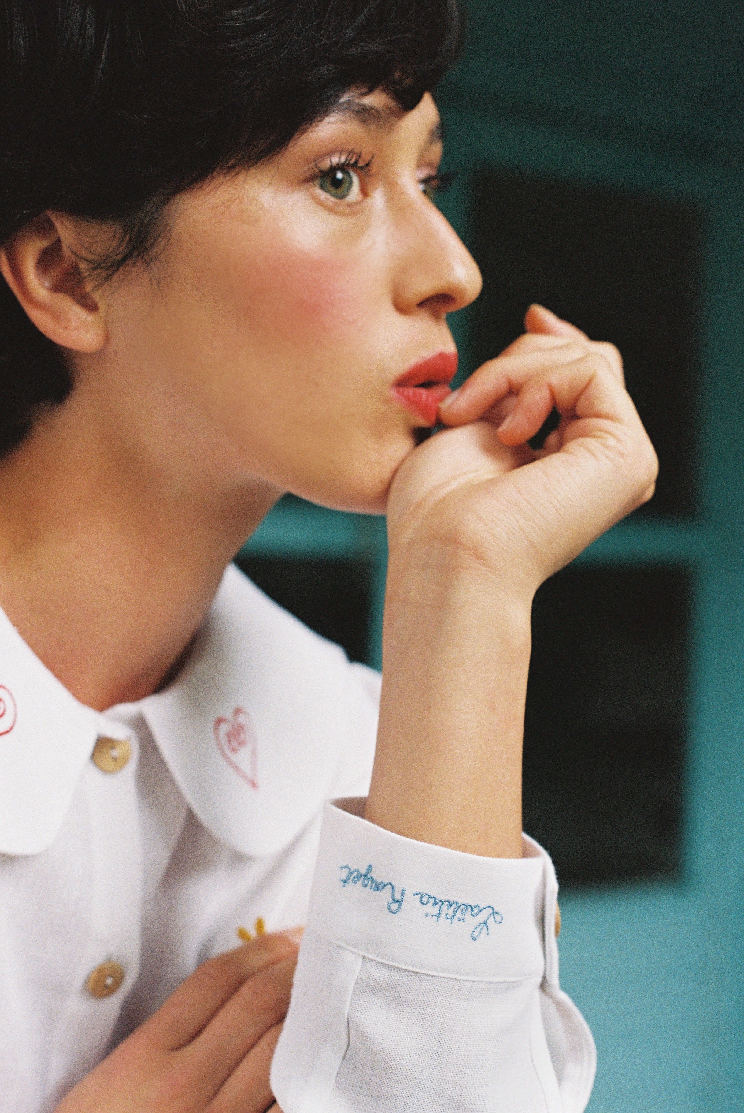 Embroidered Claudine Linen Blouse - White x Laetitia Rouget
