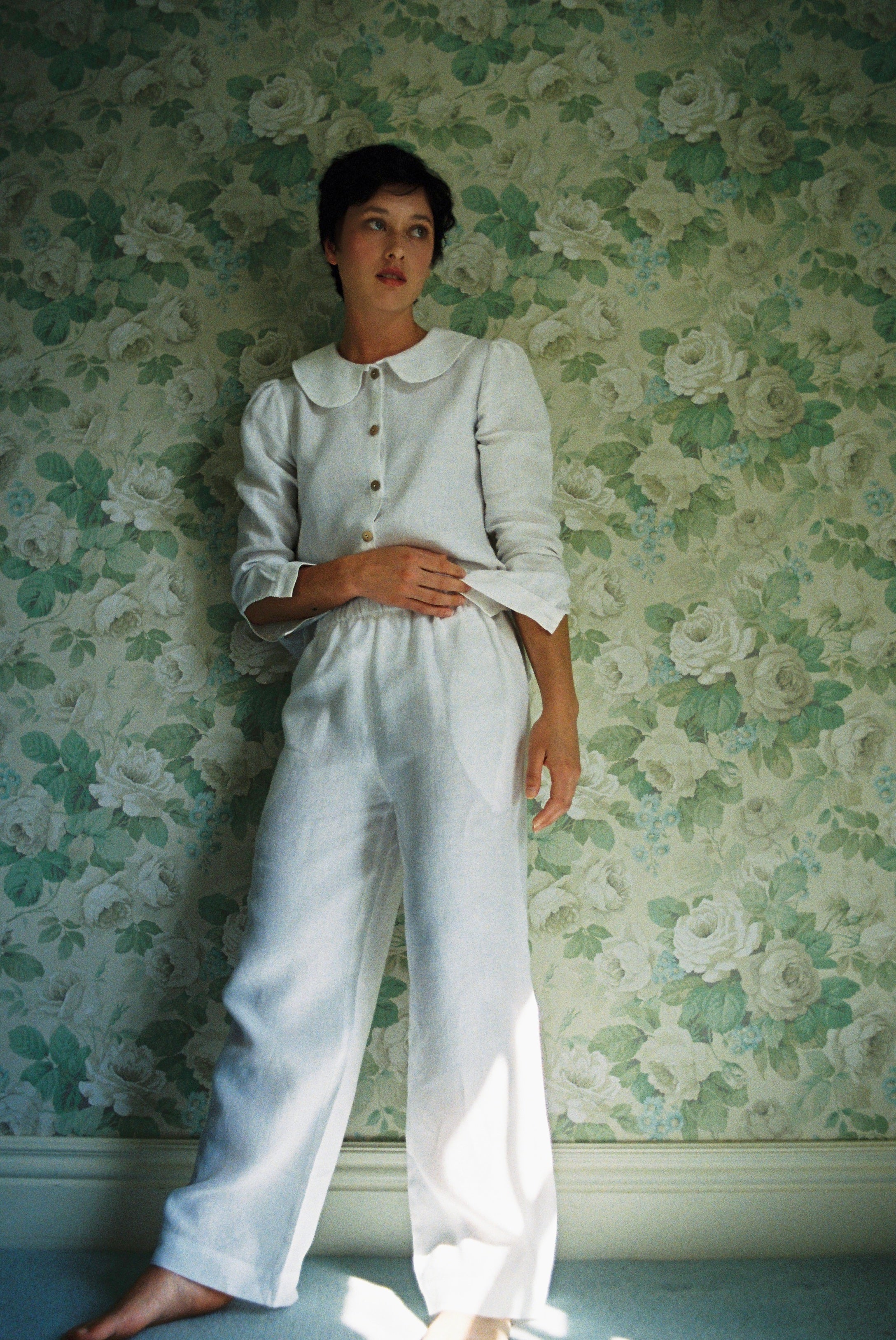 Maya Linen Trousers - White