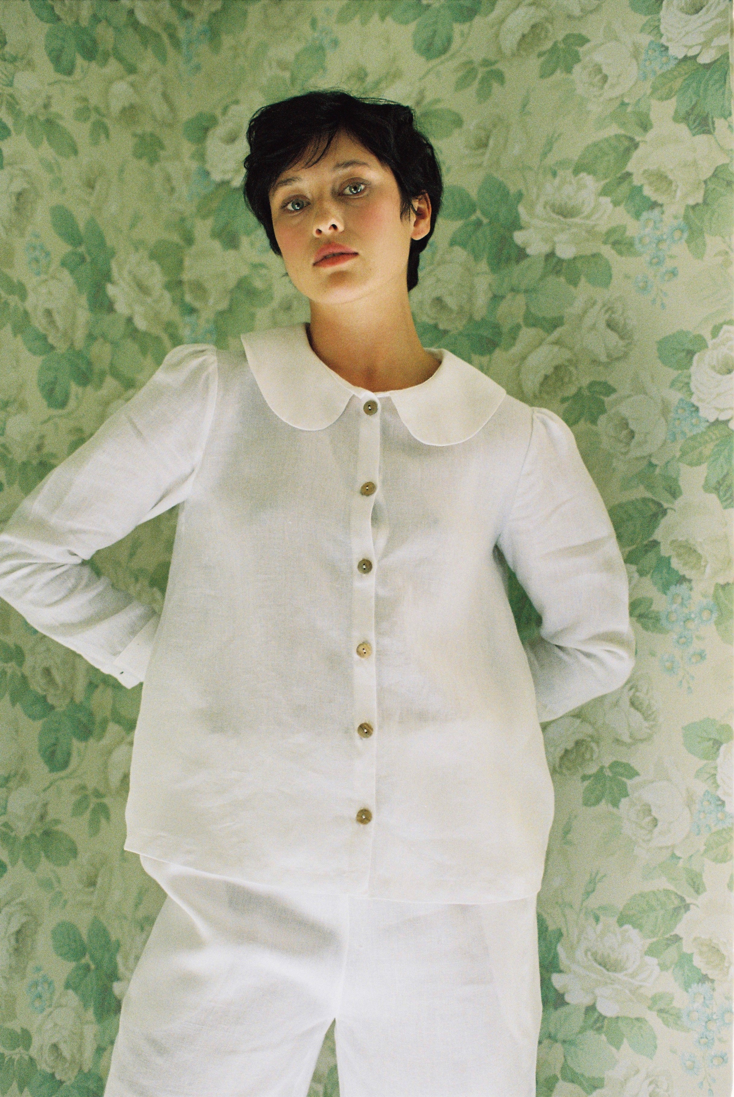 Claudine Linen Blouse - White