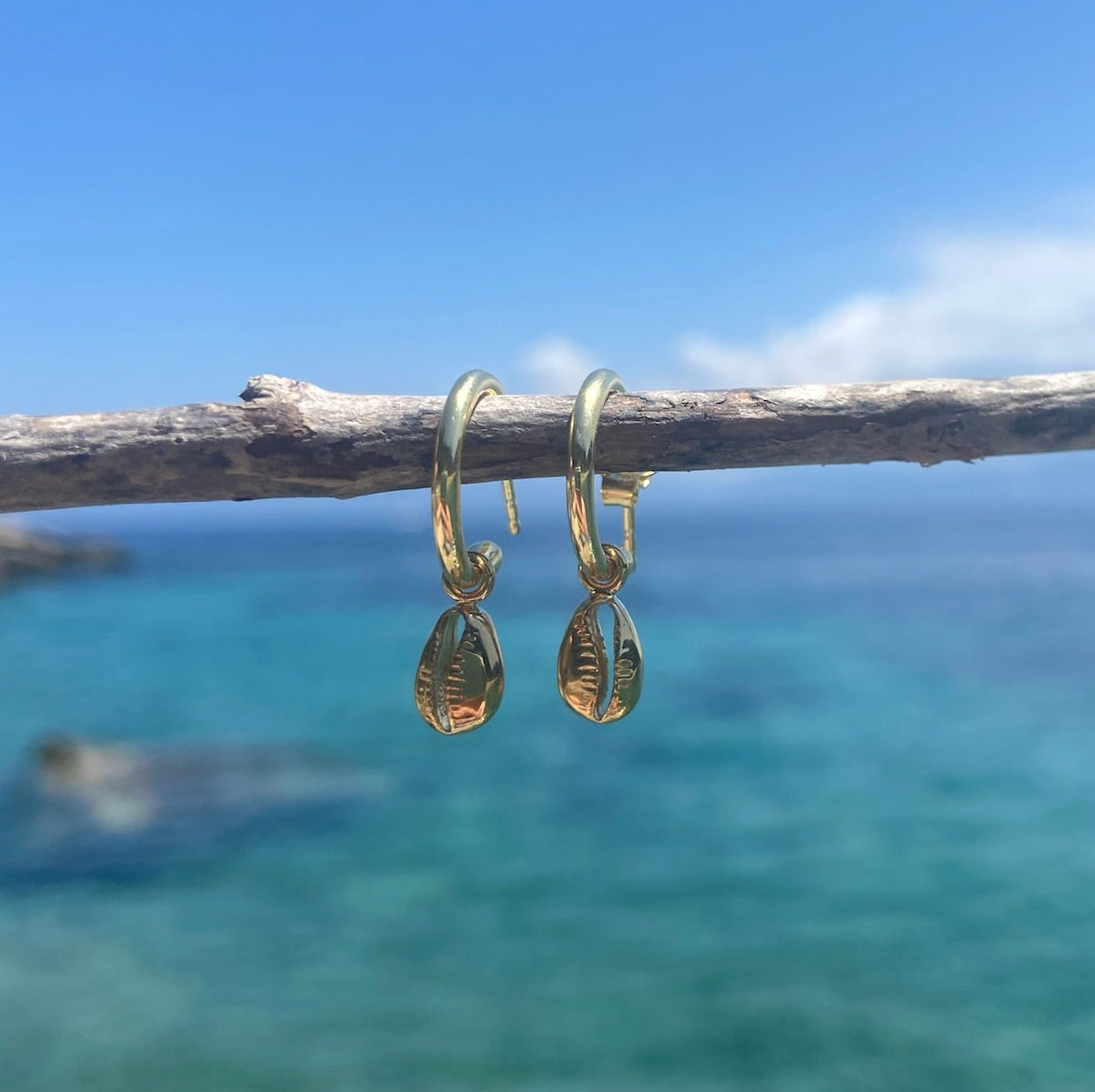 Manhattan Moka Gold Shell Interchangeable Earrings