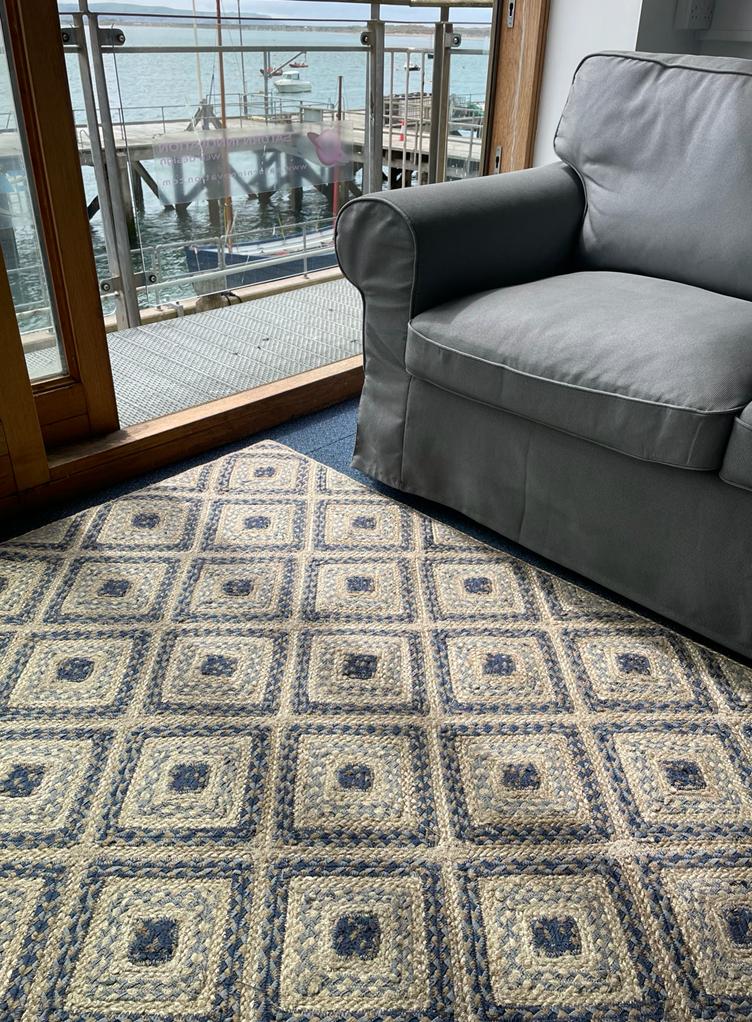 Denim Mosaic Jute Rug