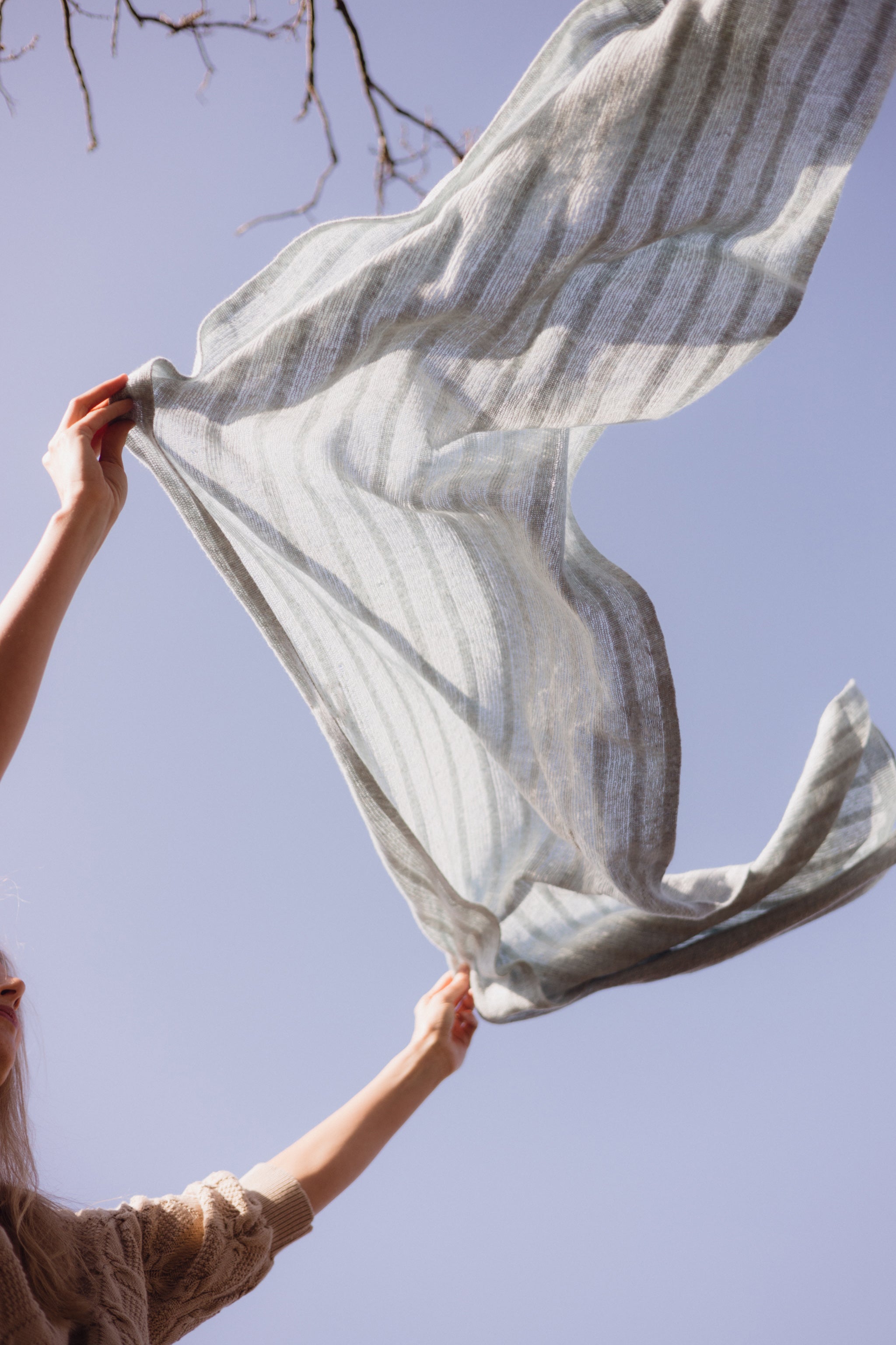 Fine Merino Lambswool Brant Wrap in Haar