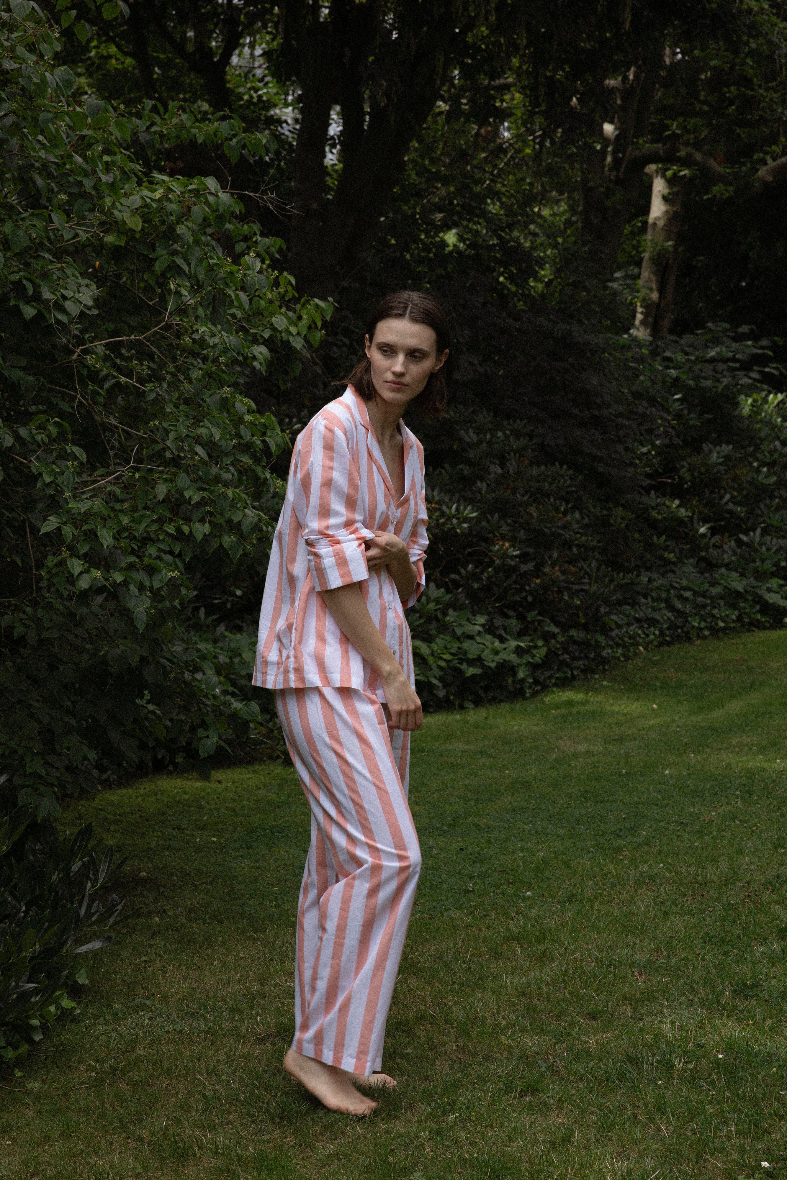 Classic Peach Stripe Pyjama Set