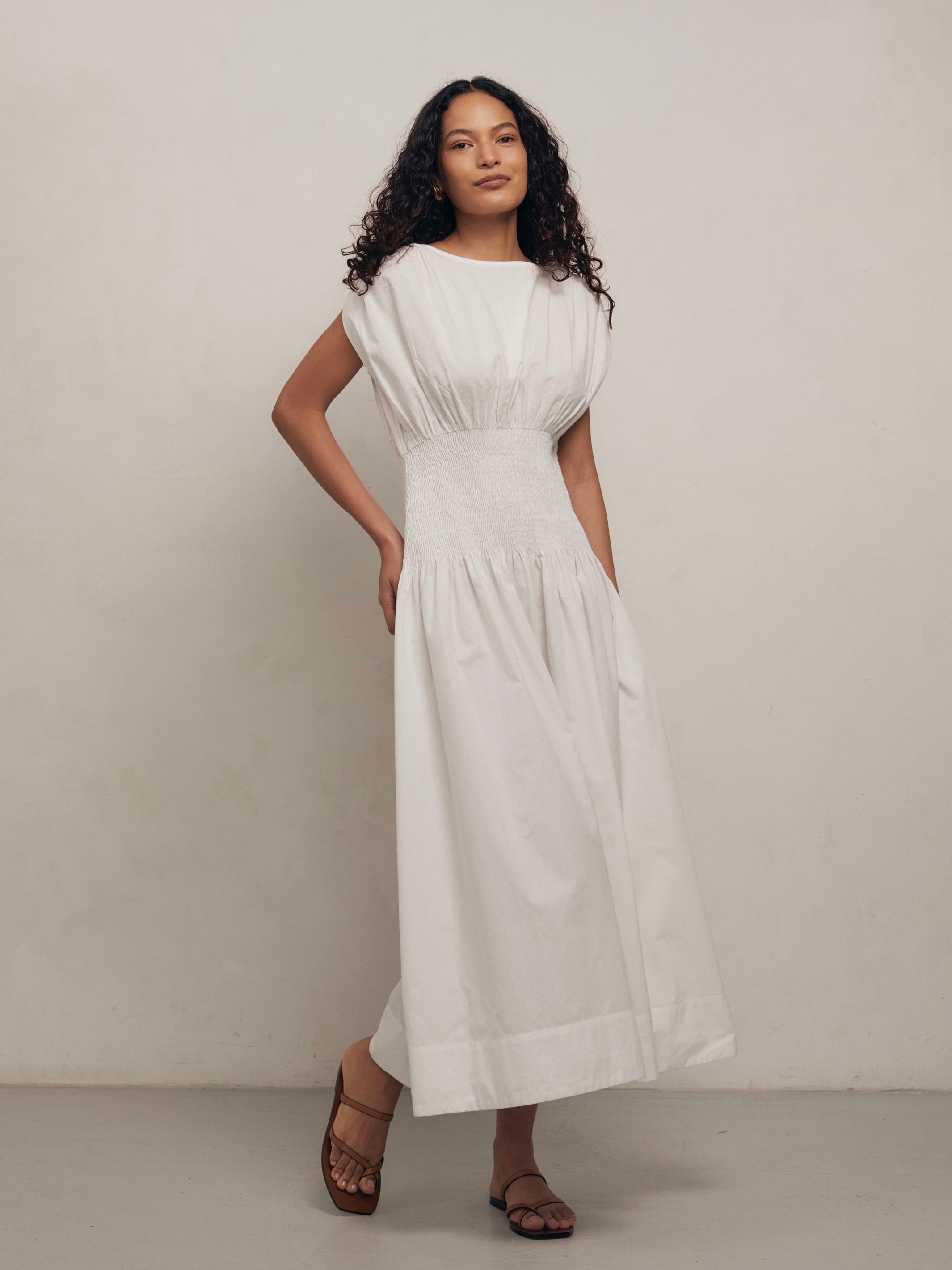 PENELOPE - White Dot Cotton Dress