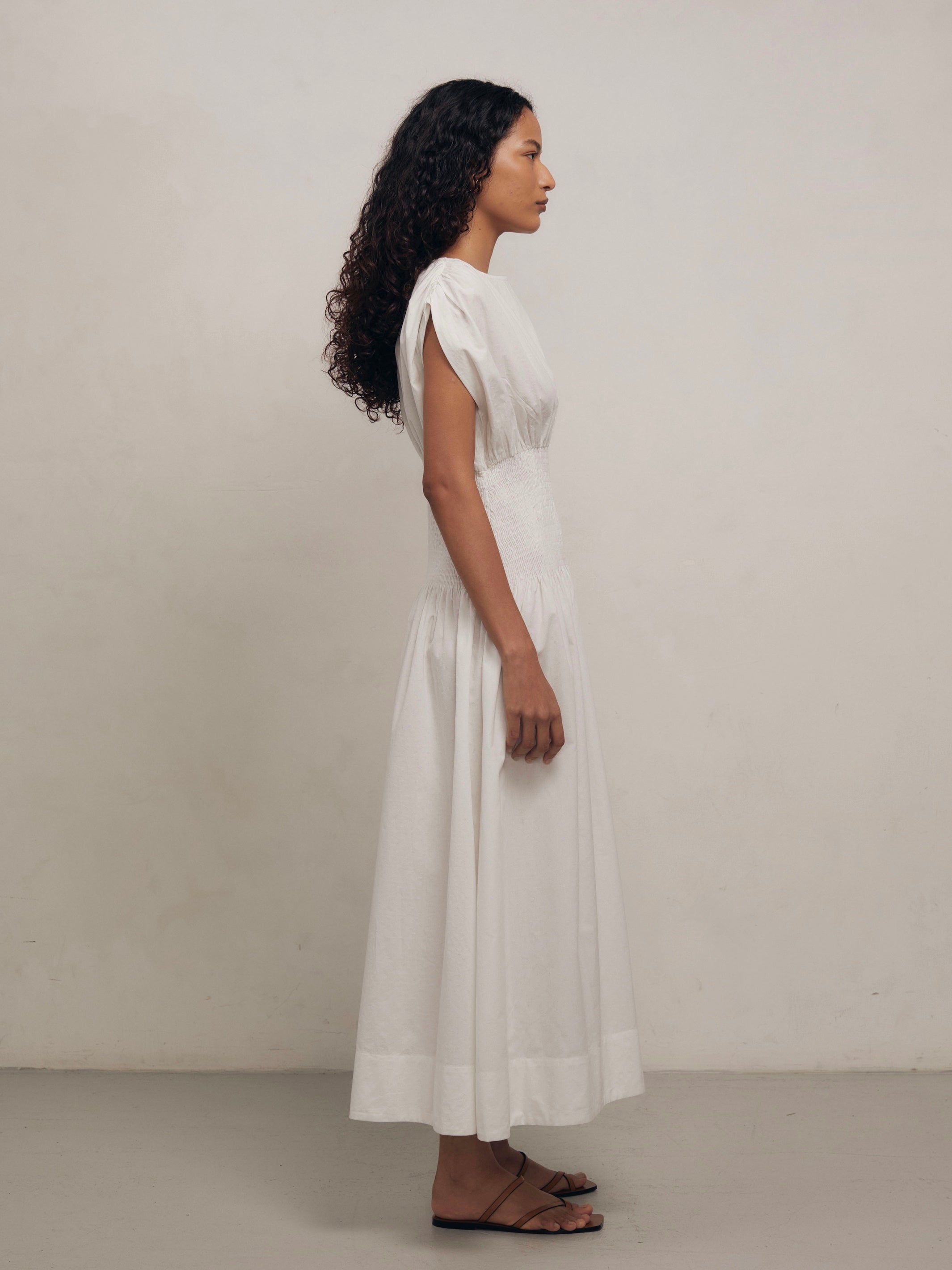PENELOPE - White Dot Cotton Dress
