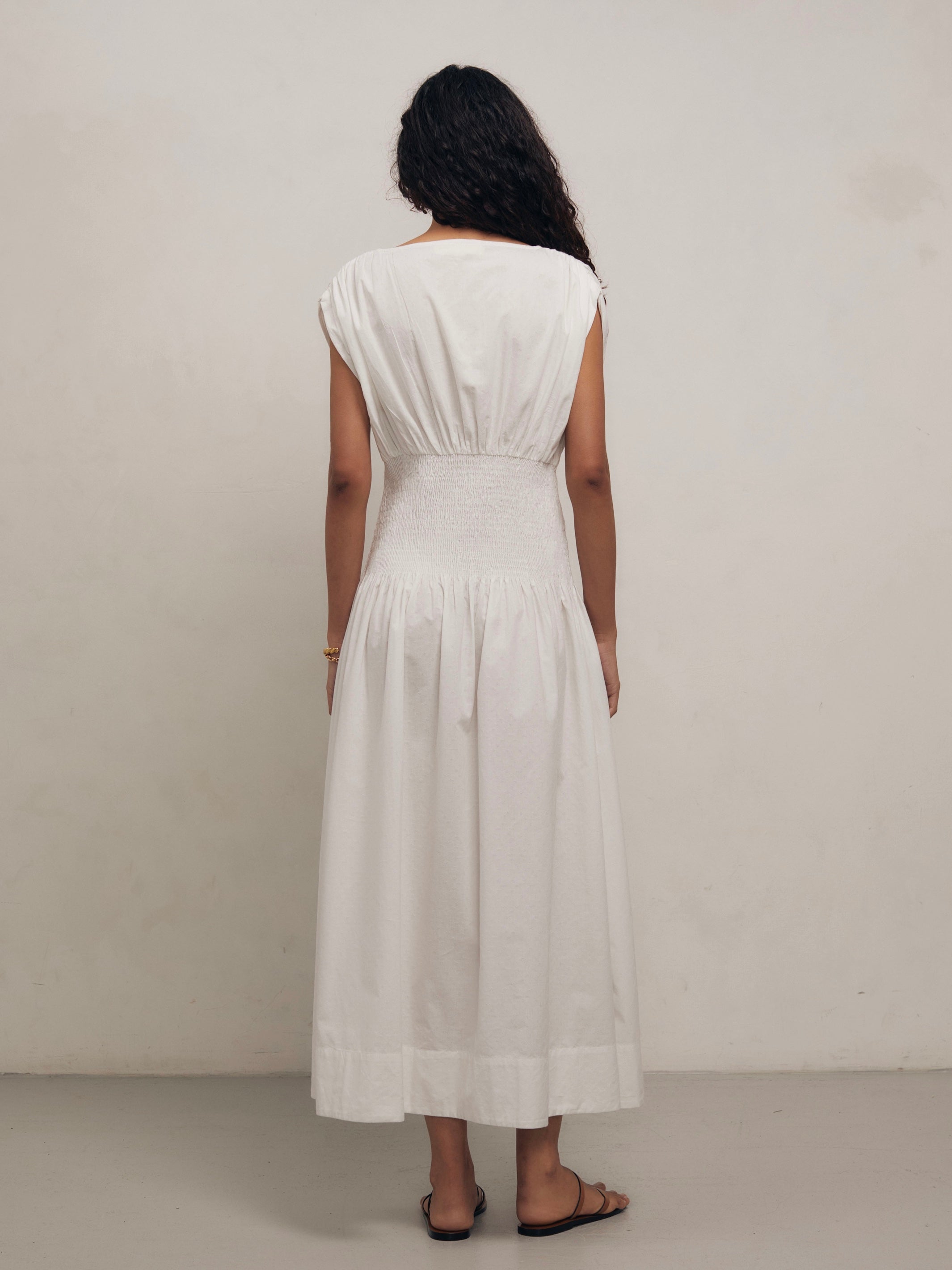 PENELOPE - White Dot Cotton Dress