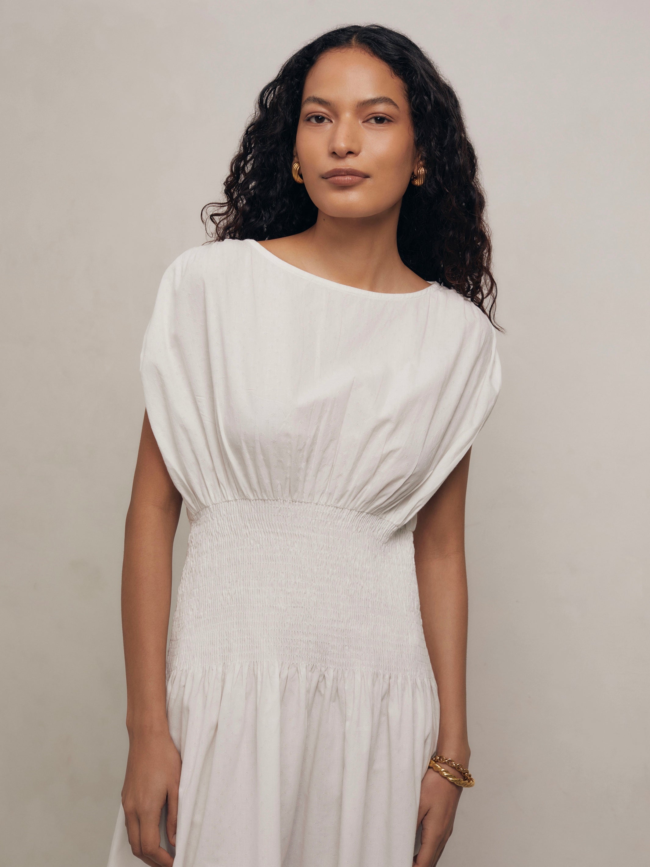 PENELOPE - White Dot Cotton Dress