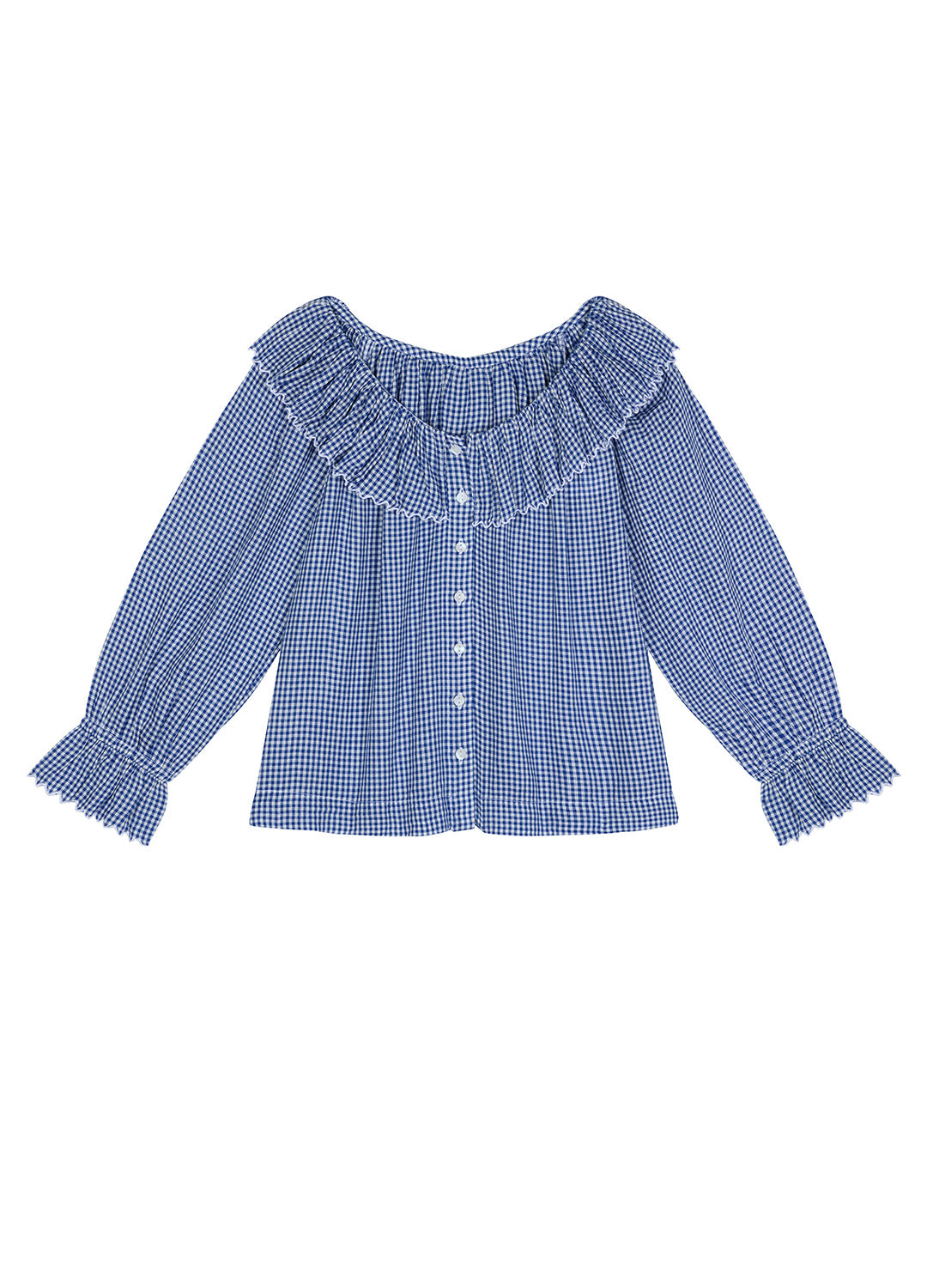 Pandora Blouse - Navy Gingham