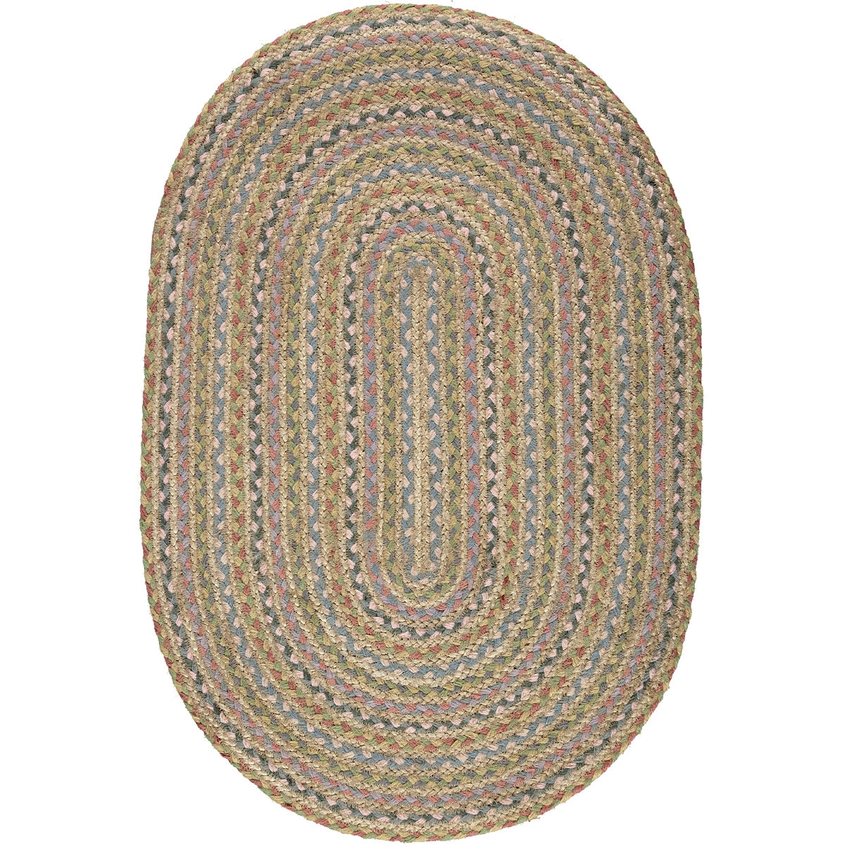 Pastel Fairisle Oval Jute Rug
