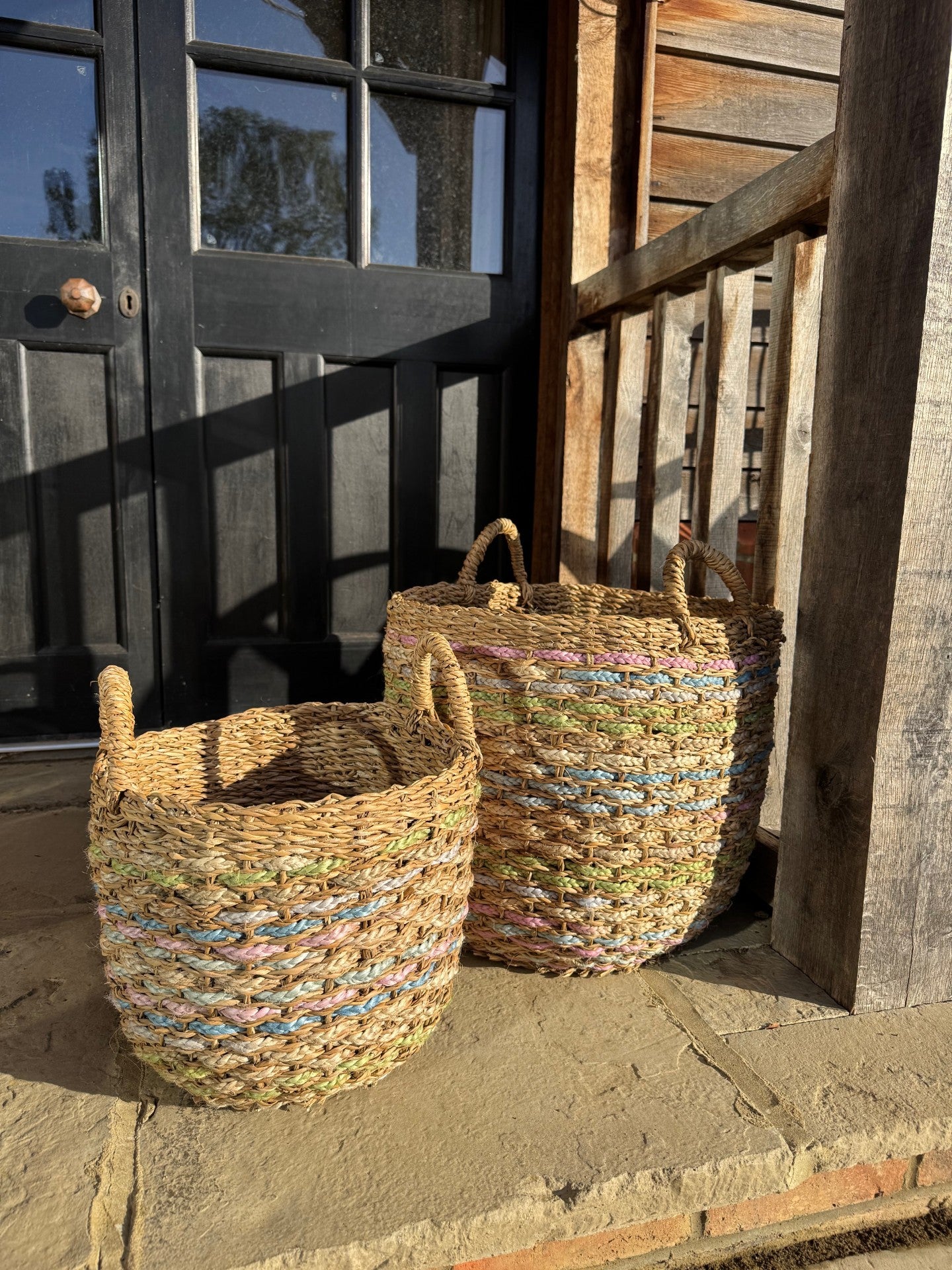 Village Pastel Log Basket