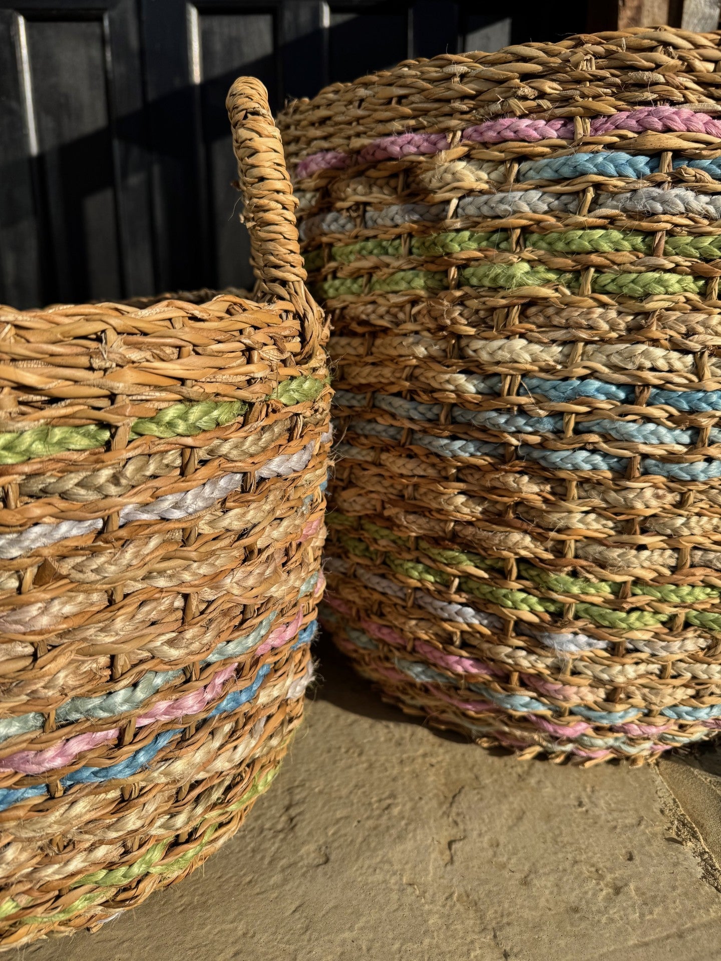Village Pastel Log Basket