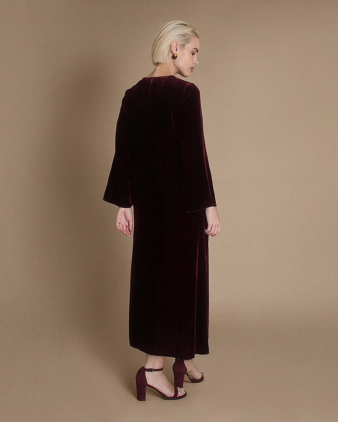 Scala - Cabernet Silk Velvet Dress