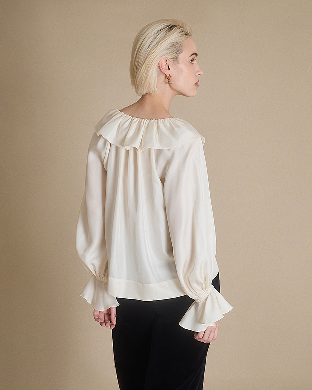 Florence - Panna Silk Twill Blouse