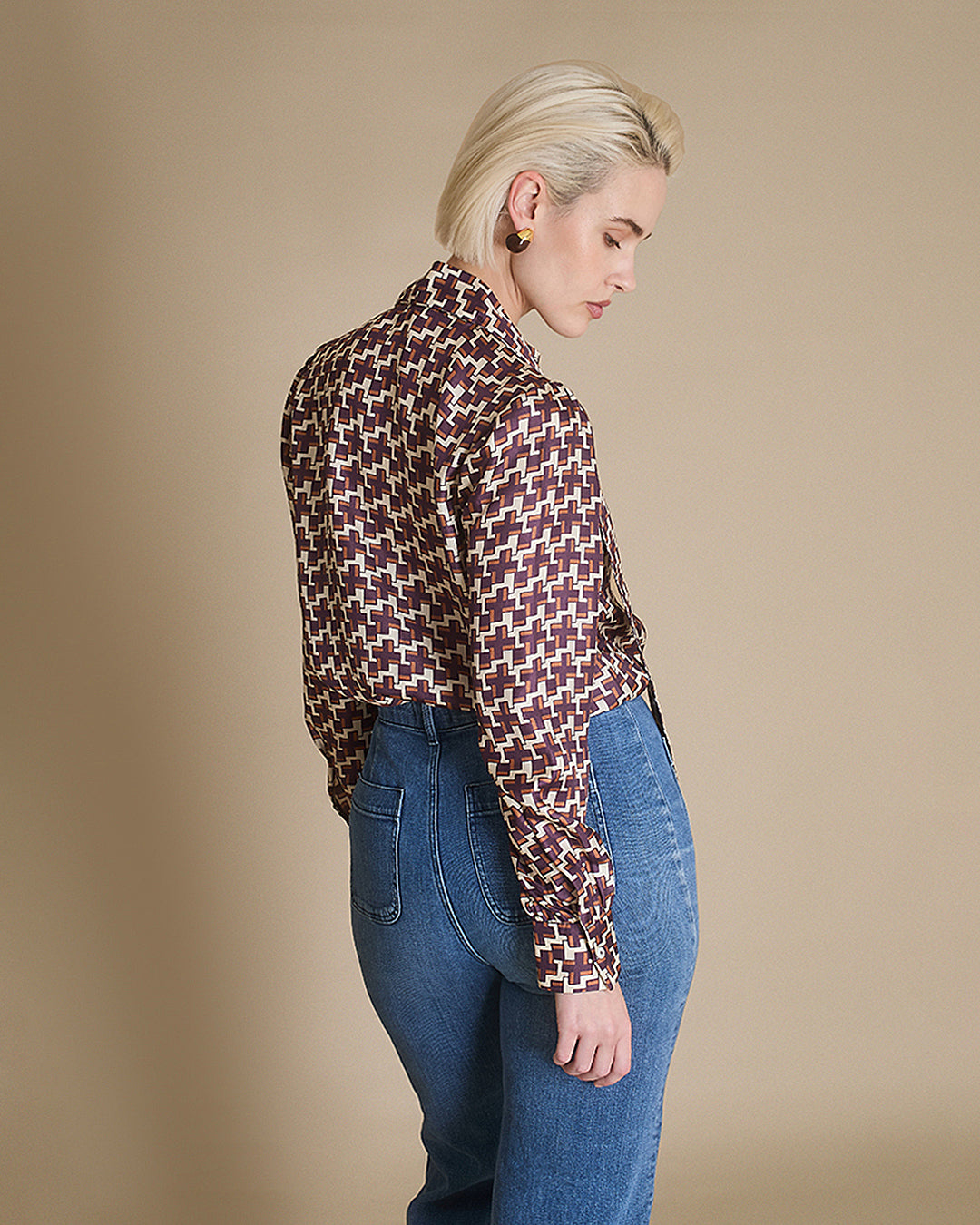 Serene - Cross Print Silk Twill Blouse