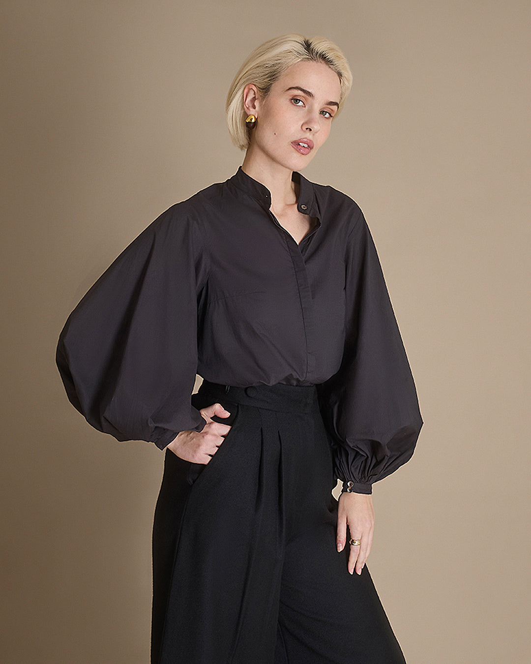 Maia - Caviar Poplin Blouse