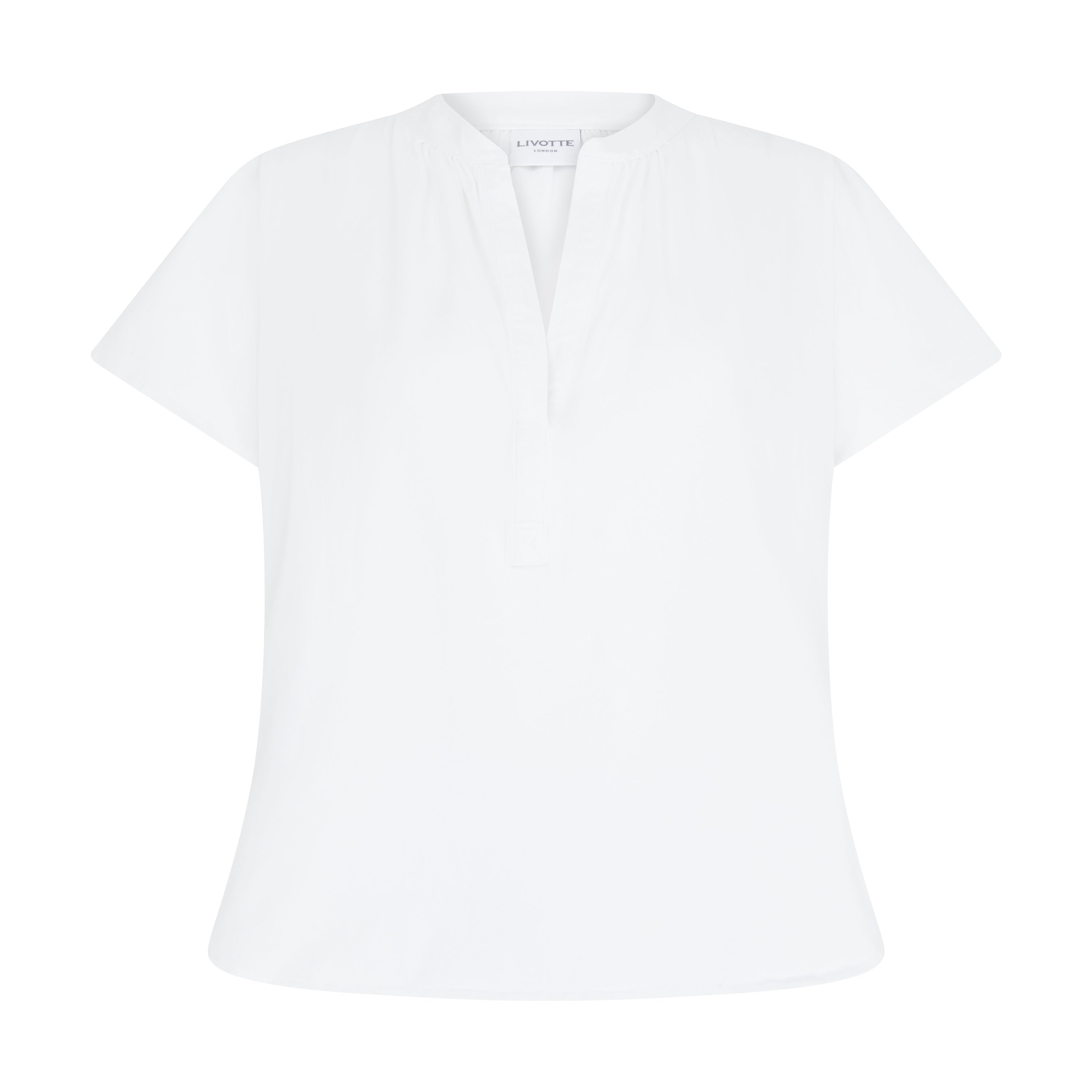RACHEL-SPLIT NECK SHORT SLEEVE RELAXED FIT T-SHIRT
