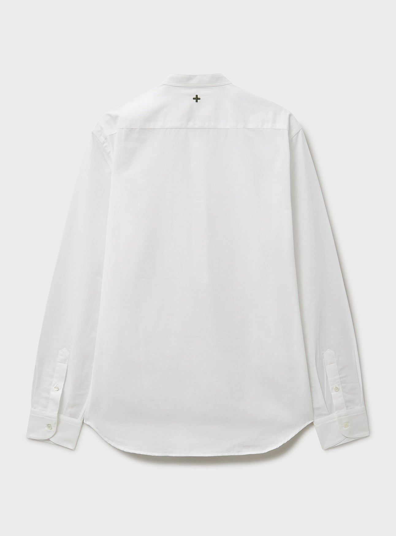 Recycled White Nehru Collar Popover Shirt