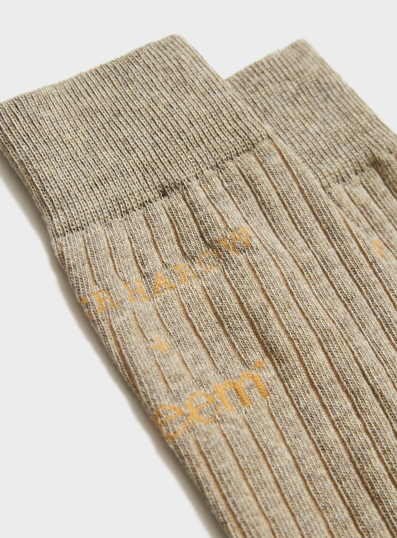 Recycled British Ribbed Cotton Oatmeal Men's Socks
